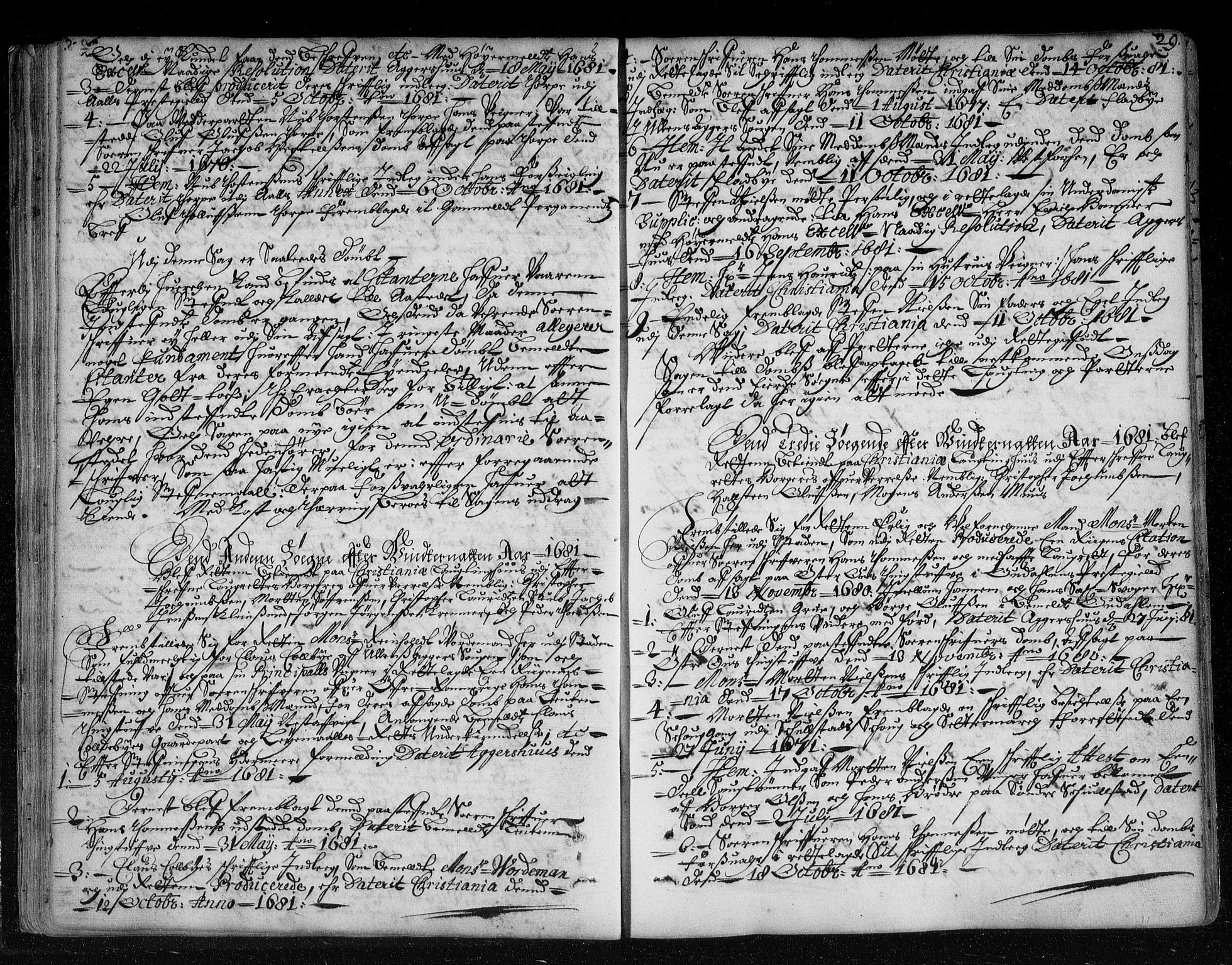 Christiania lagting, AV/SAO-A-11131/F/Fa/L0008: Tingbok, 1680-1689, p. 28b-29a