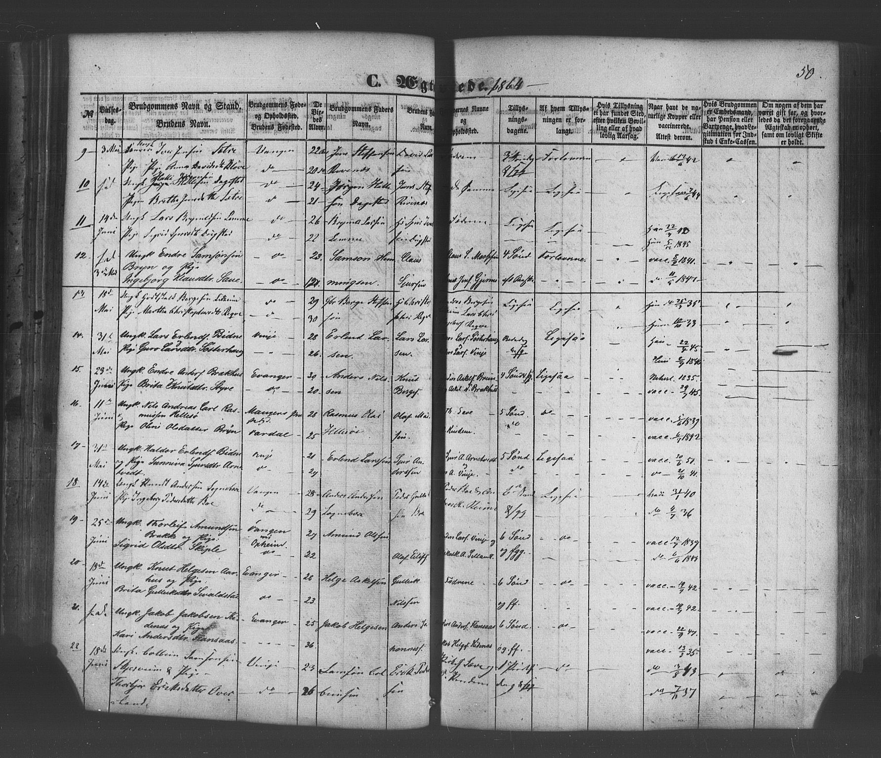 Voss sokneprestembete, AV/SAB-A-79001/H/Haa: Parish register (official) no. A 19, 1851-1886, p. 50