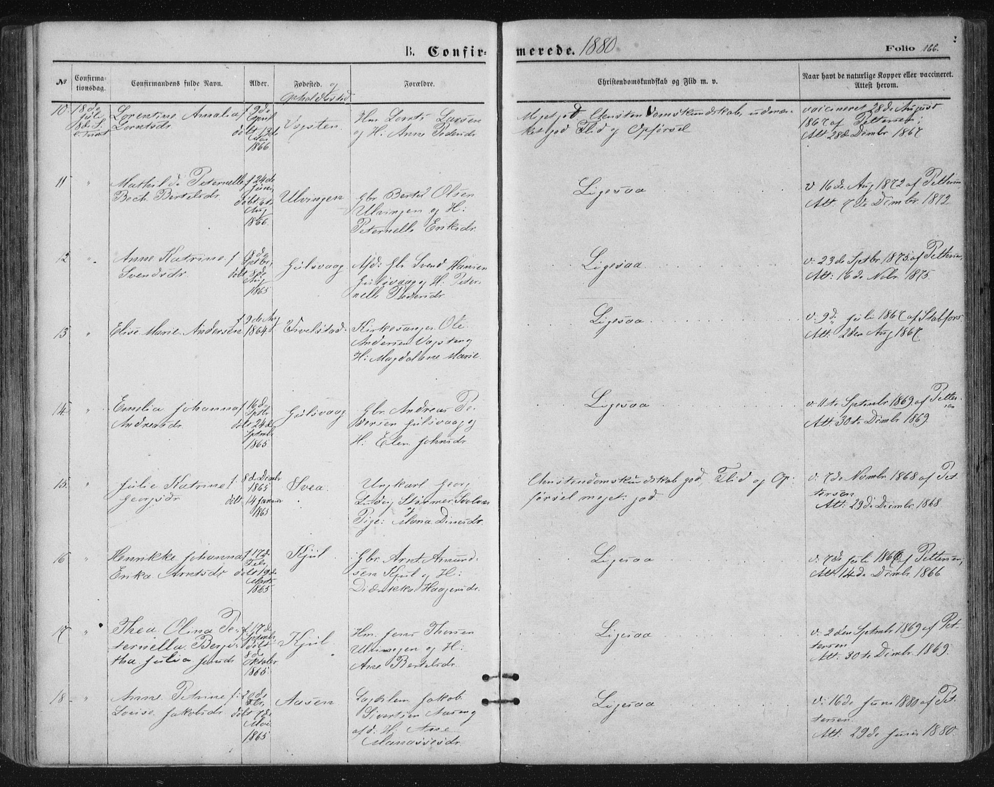 Ministerialprotokoller, klokkerbøker og fødselsregistre - Nordland, AV/SAT-A-1459/816/L0241: Parish register (official) no. 816A07, 1870-1885, p. 166