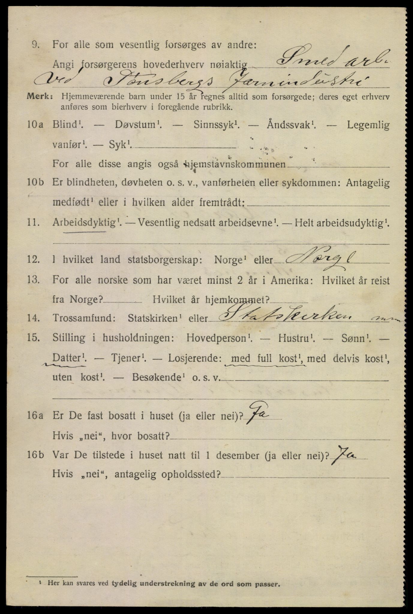 SAKO, 1920 census for Tønsberg, 1920, p. 18218