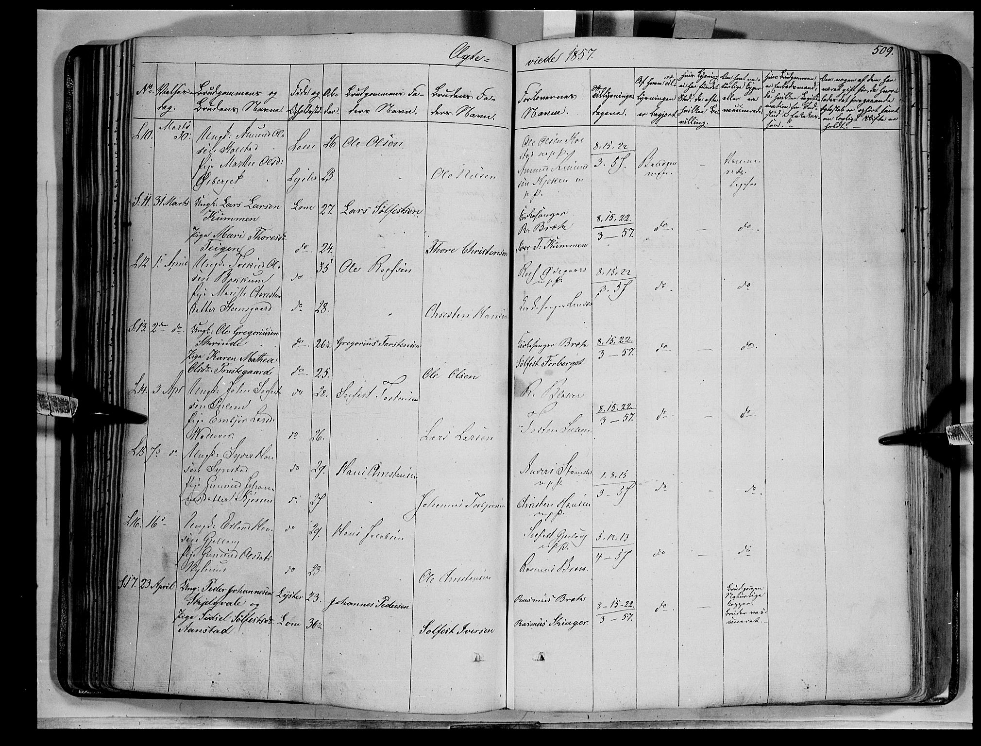 Lom prestekontor, SAH/PREST-070/K/L0006: Parish register (official) no. 6B, 1837-1863, p. 509