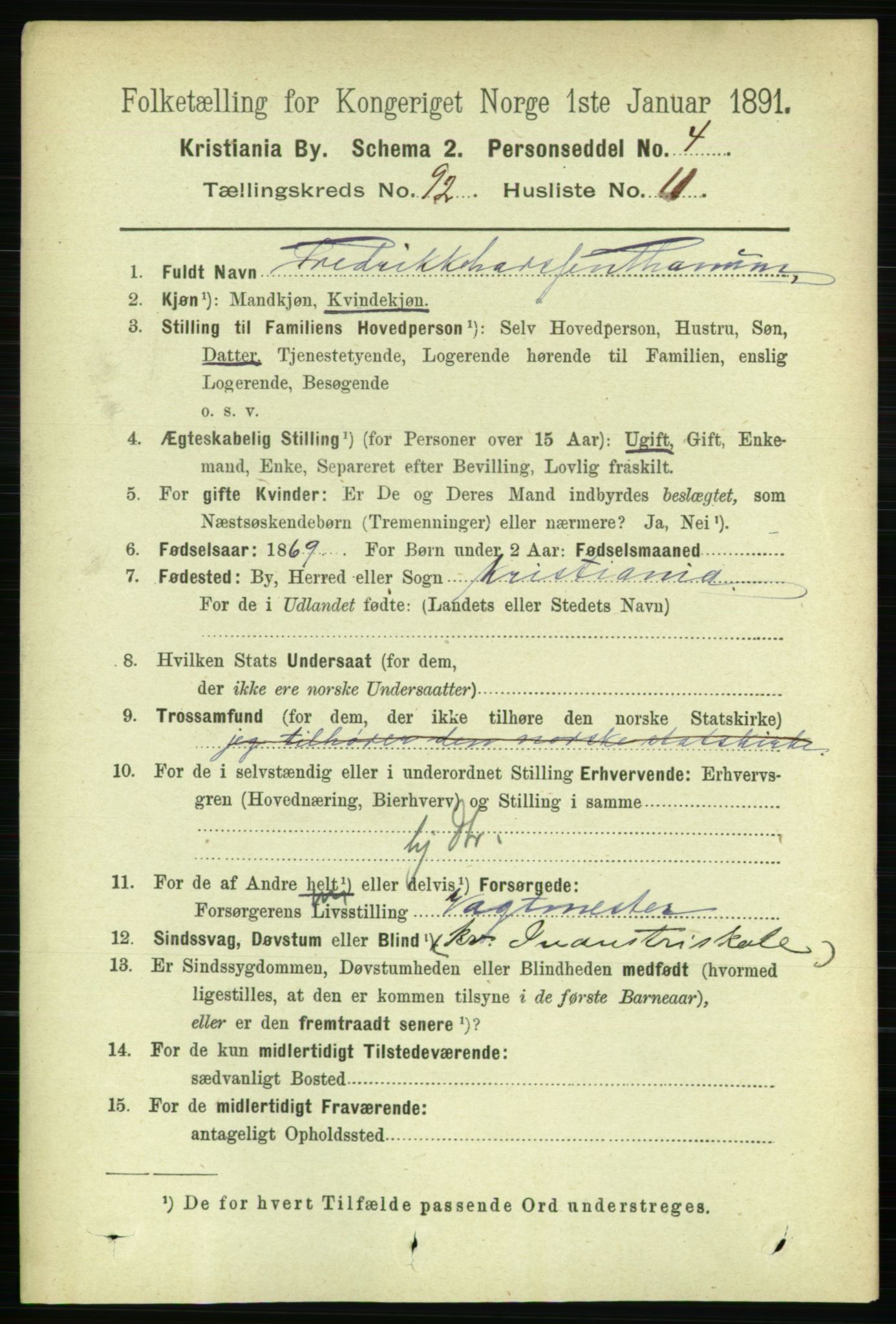 RA, 1891 census for 0301 Kristiania, 1891, p. 45414