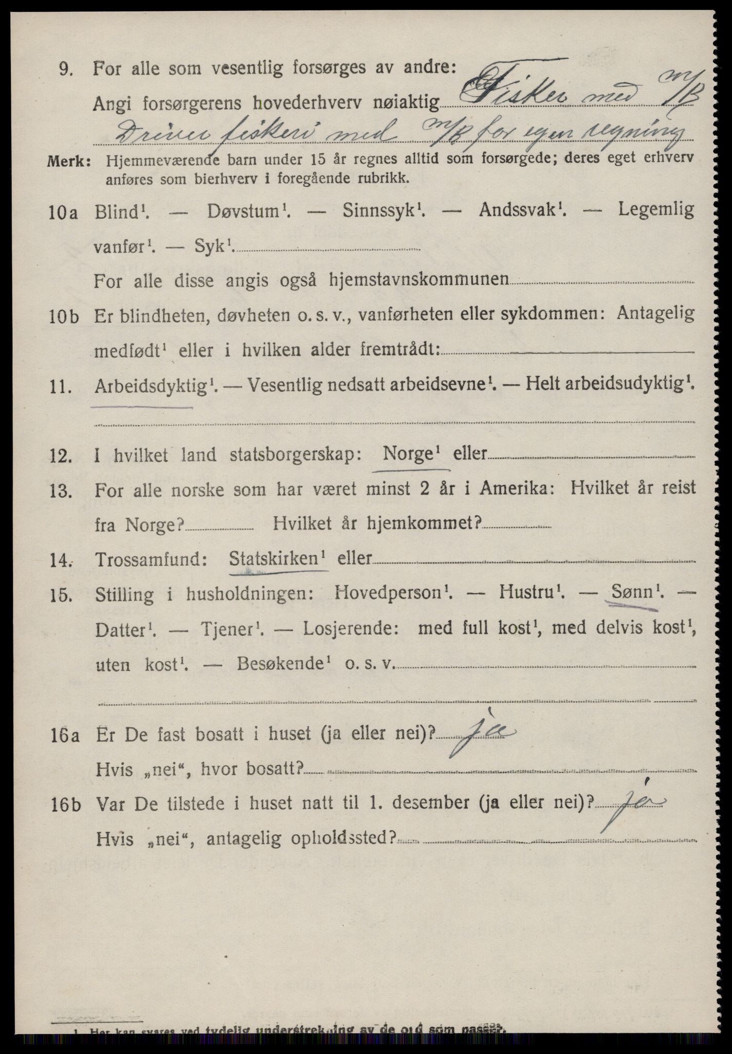 SAT, 1920 census for Ulstein, 1920, p. 1605