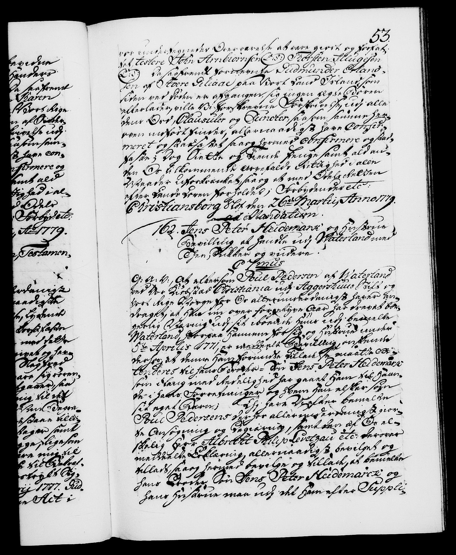 Danske Kanselli 1572-1799, AV/RA-EA-3023/F/Fc/Fca/Fcaa/L0048: Norske registre, 1779-1781, p. 53a