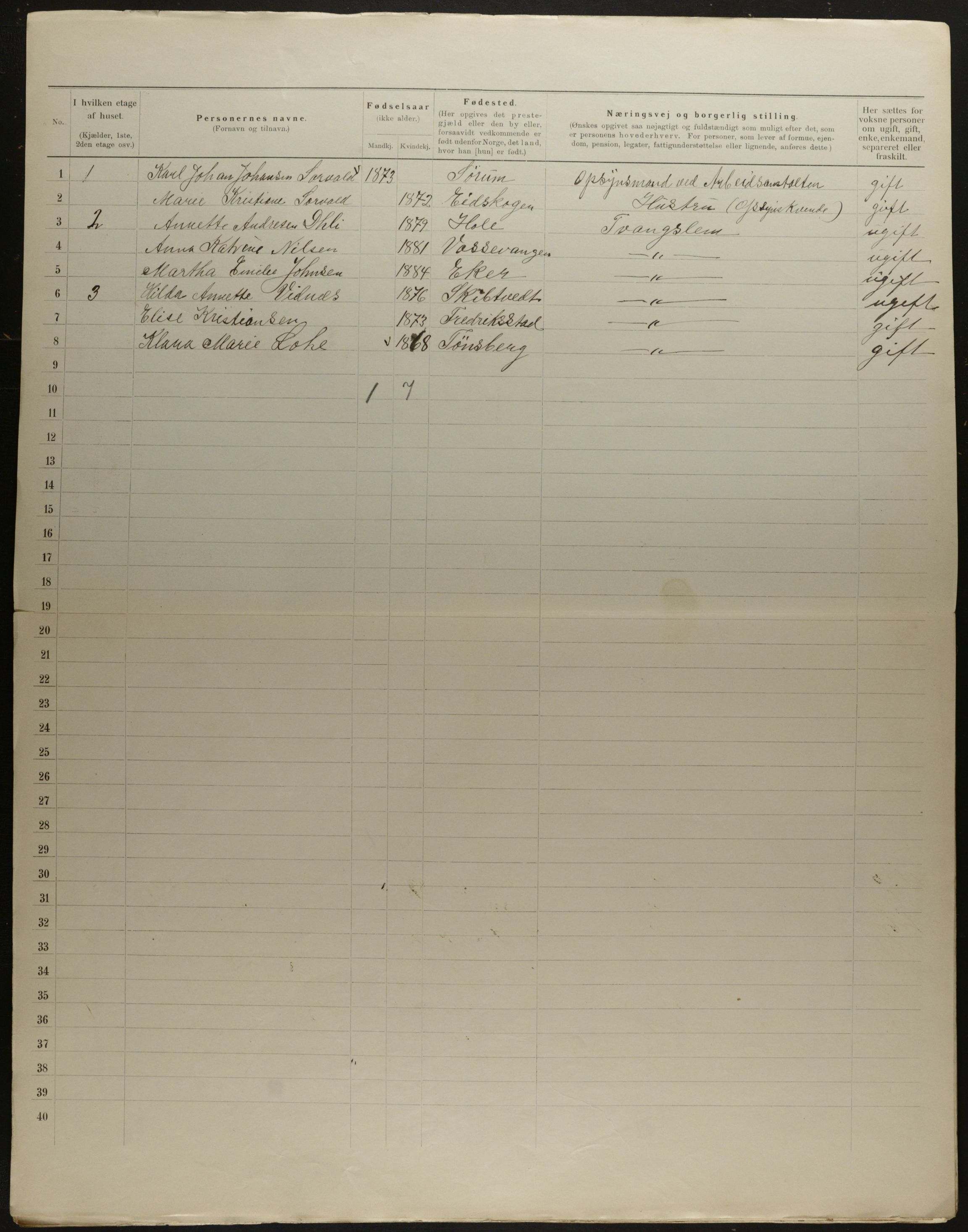 OBA, Municipal Census 1901 for Kristiania, 1901, p. 10609