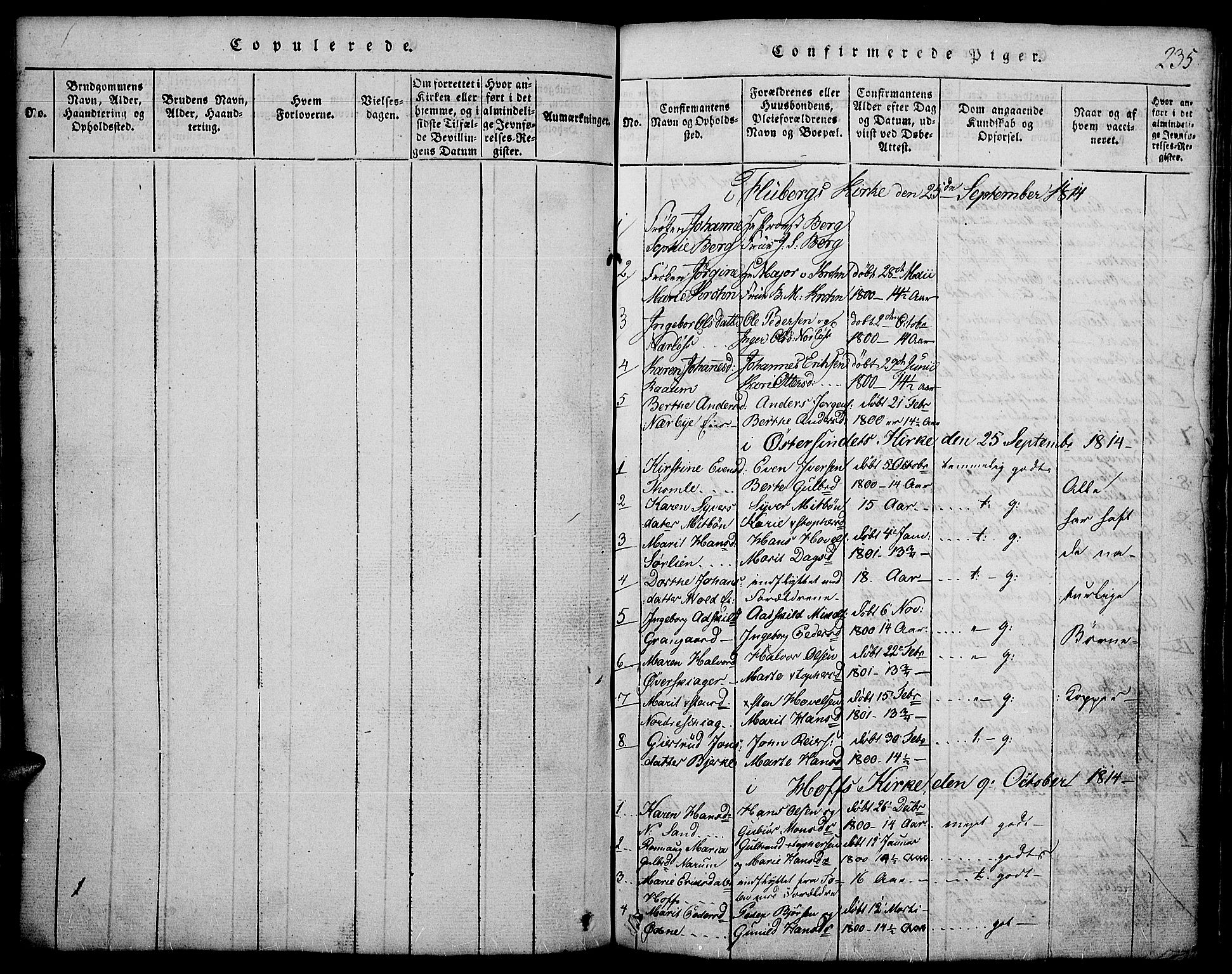 Land prestekontor, SAH/PREST-120/H/Ha/Hab/L0001: Parish register (copy) no. 1, 1814-1833, p. 235