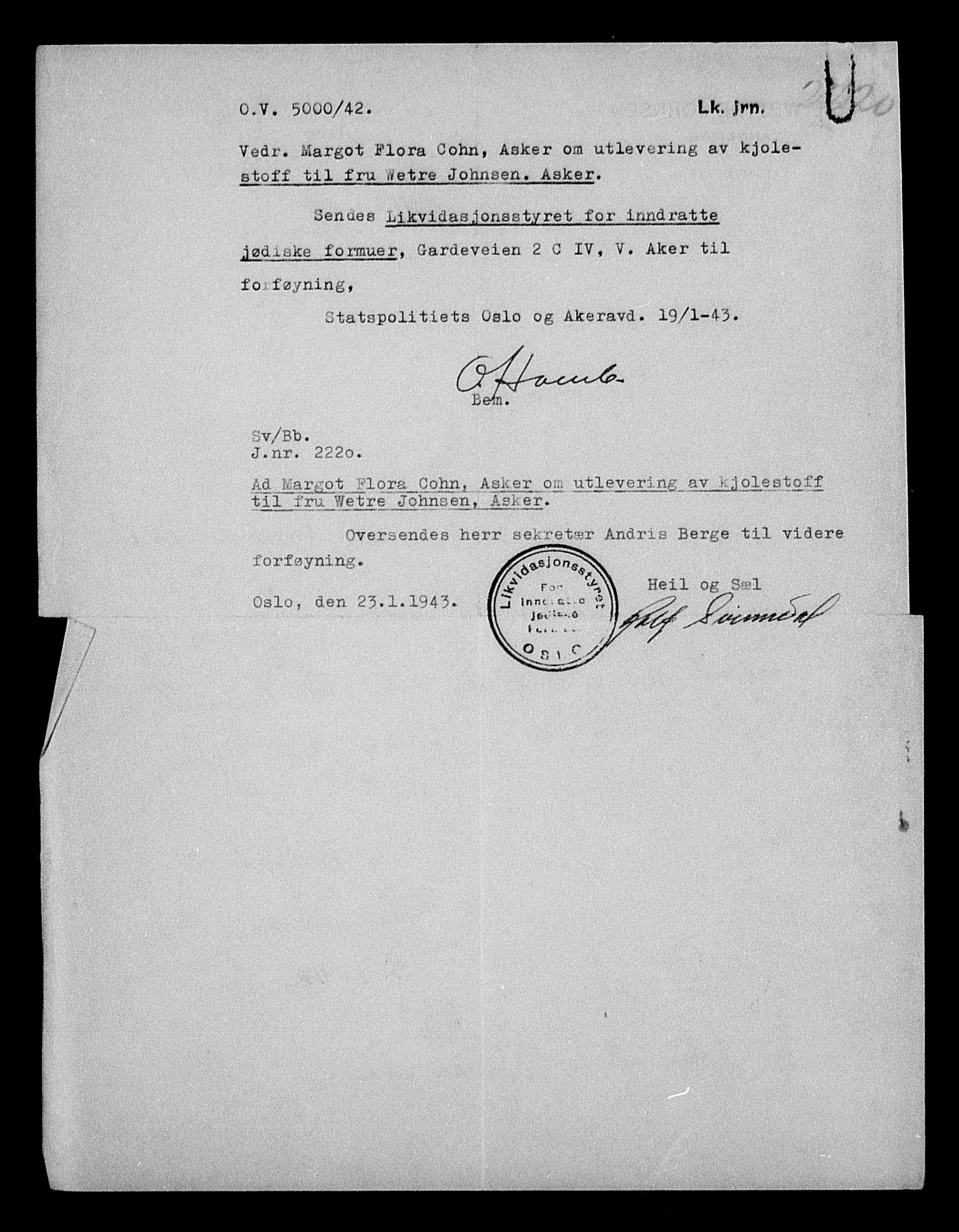Justisdepartementet, Tilbakeføringskontoret for inndratte formuer, AV/RA-S-1564/H/Hc/Hcc/L0928: --, 1945-1947, p. 522