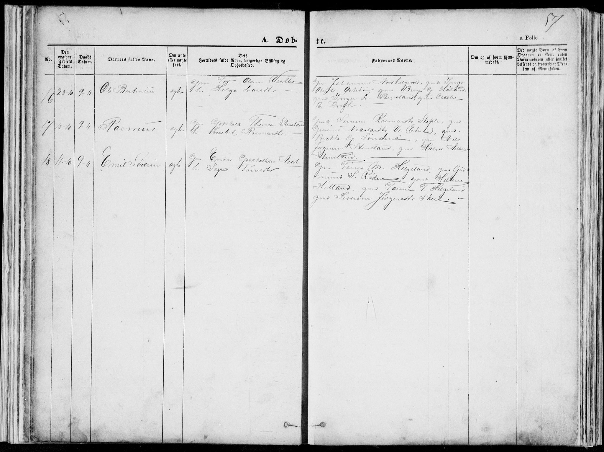 Vikedal sokneprestkontor, SAST/A-101840/01/V: Parish register (copy) no. B 10, 1864-1926, p. 57