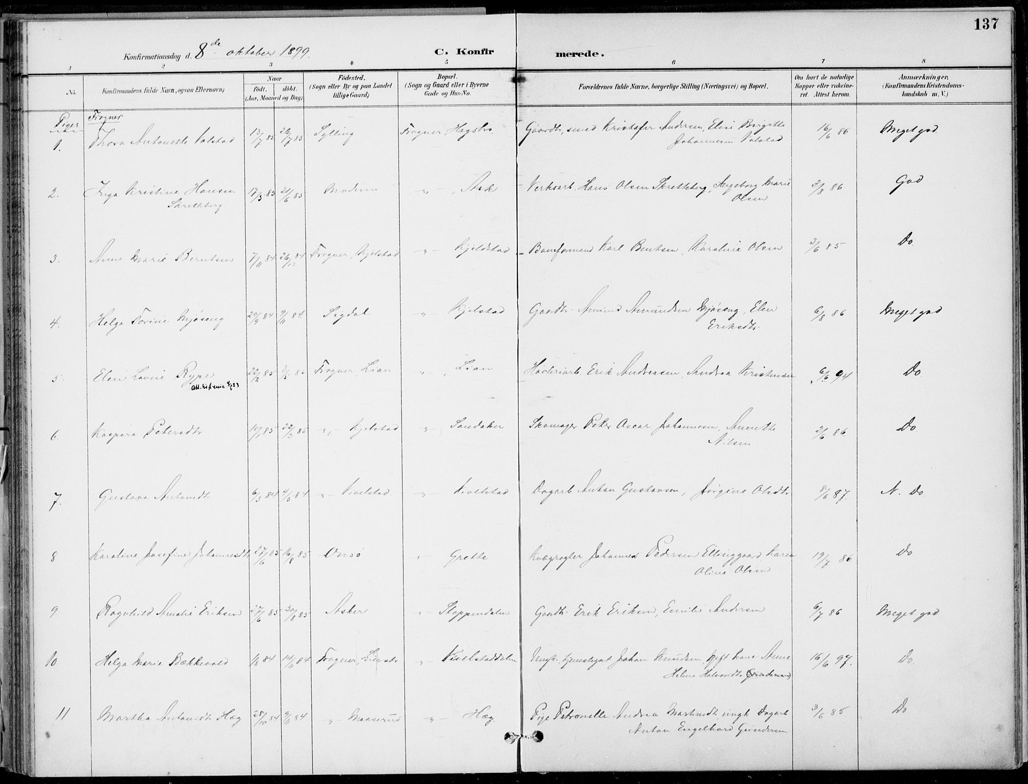 Lier kirkebøker, AV/SAKO-A-230/F/Fa/L0016: Parish register (official) no. I 16, 1895-1900, p. 137