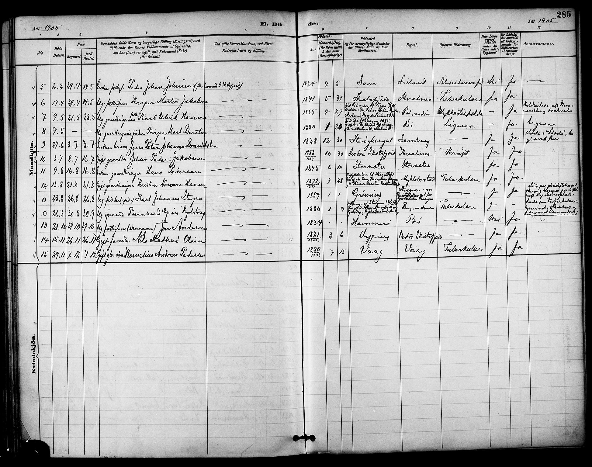 Ministerialprotokoller, klokkerbøker og fødselsregistre - Nordland, SAT/A-1459/855/L0803: Parish register (official) no. 855A11, 1887-1905, p. 285
