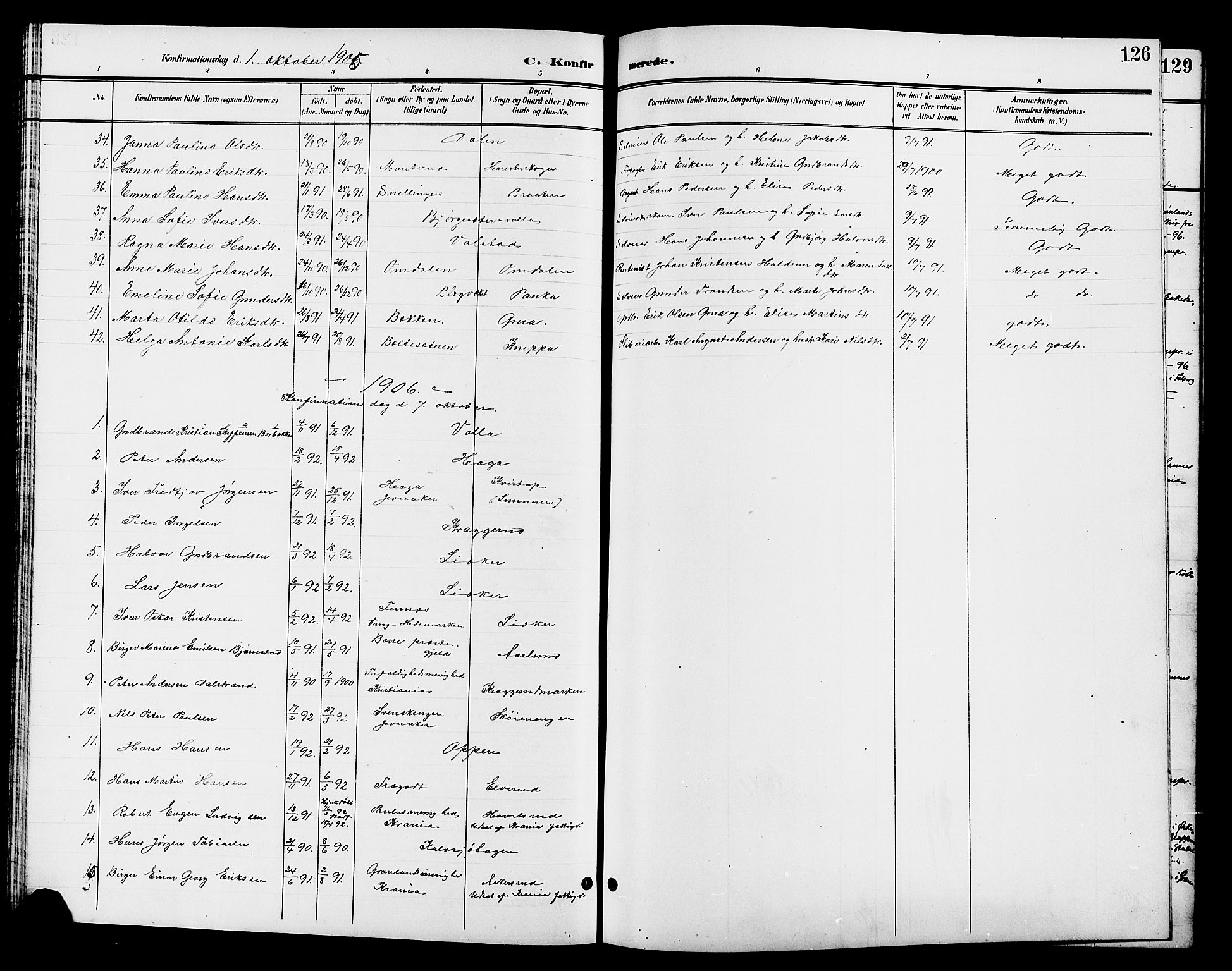 Jevnaker prestekontor, SAH/PREST-116/H/Ha/Hab/L0003: Parish register (copy) no. 3, 1896-1909, p. 126