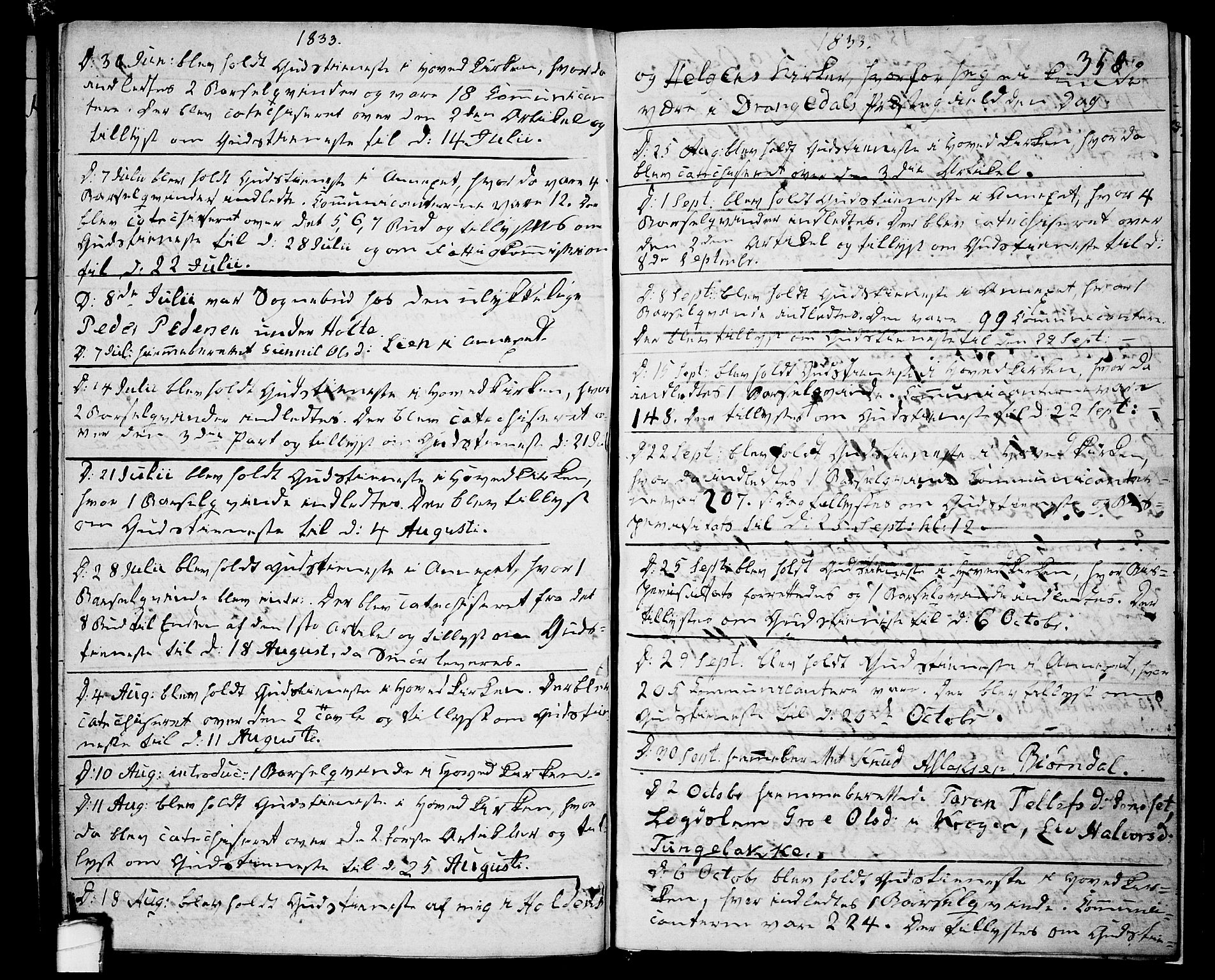 Drangedal kirkebøker, SAKO/A-258/F/Fa/L0006: Parish register (official) no. 6, 1831-1837, p. 358