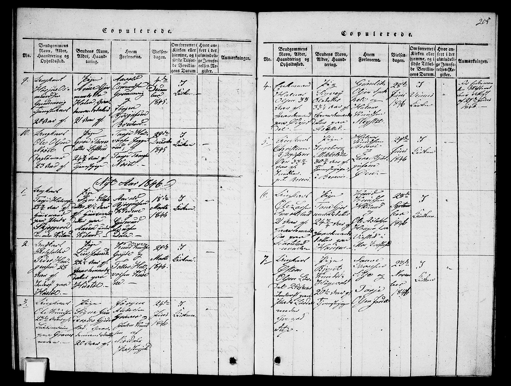 Fyresdal kirkebøker, AV/SAKO-A-263/G/Ga/L0002: Parish register (copy) no. I 2, 1815-1857, p. 205