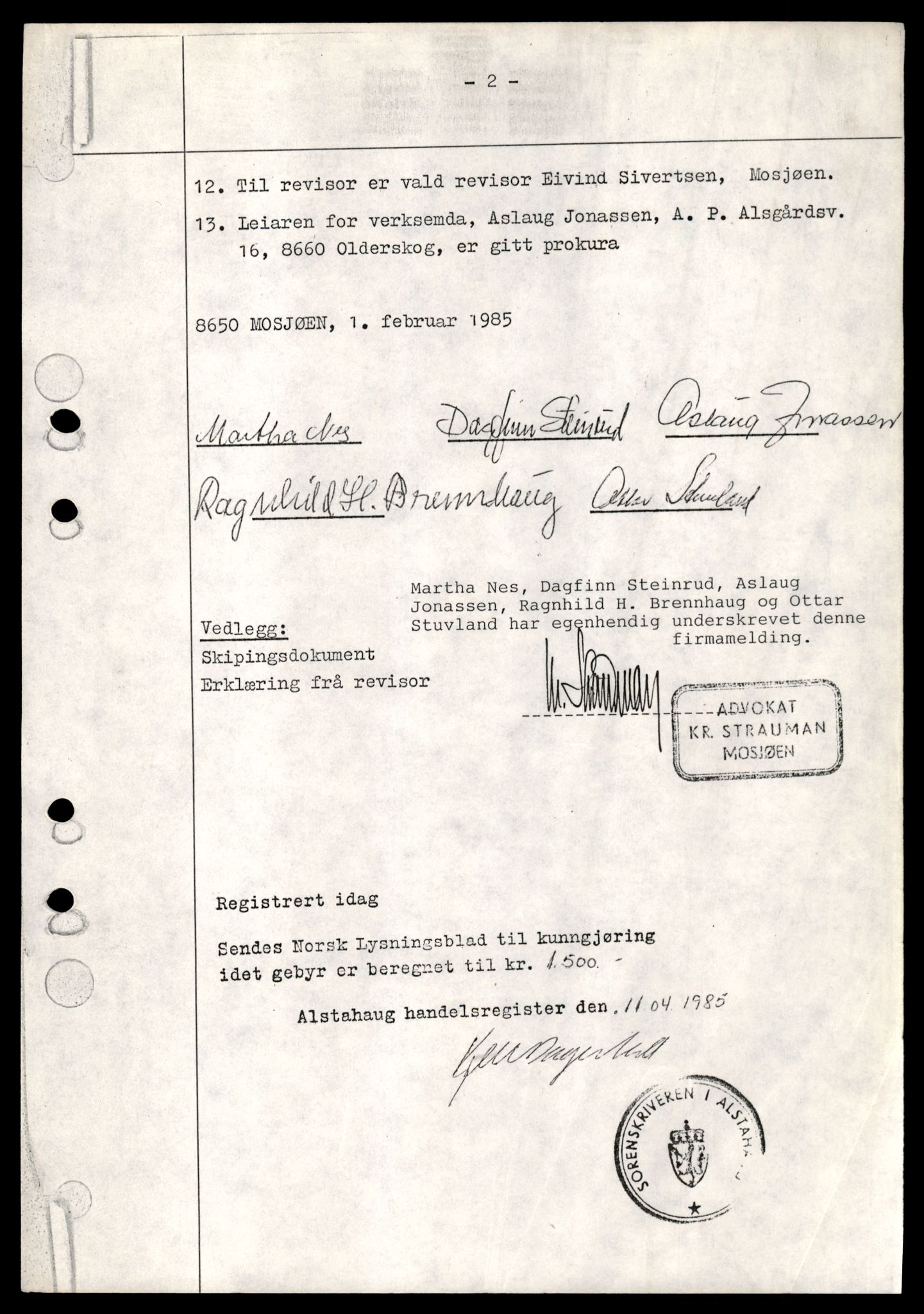 Alstahaug sorenskriveri, AV/SAT-A-1009/2/J/Jc/Jca/L0004: Aksjeselskap, K-Å, 1944-1990, p. 7