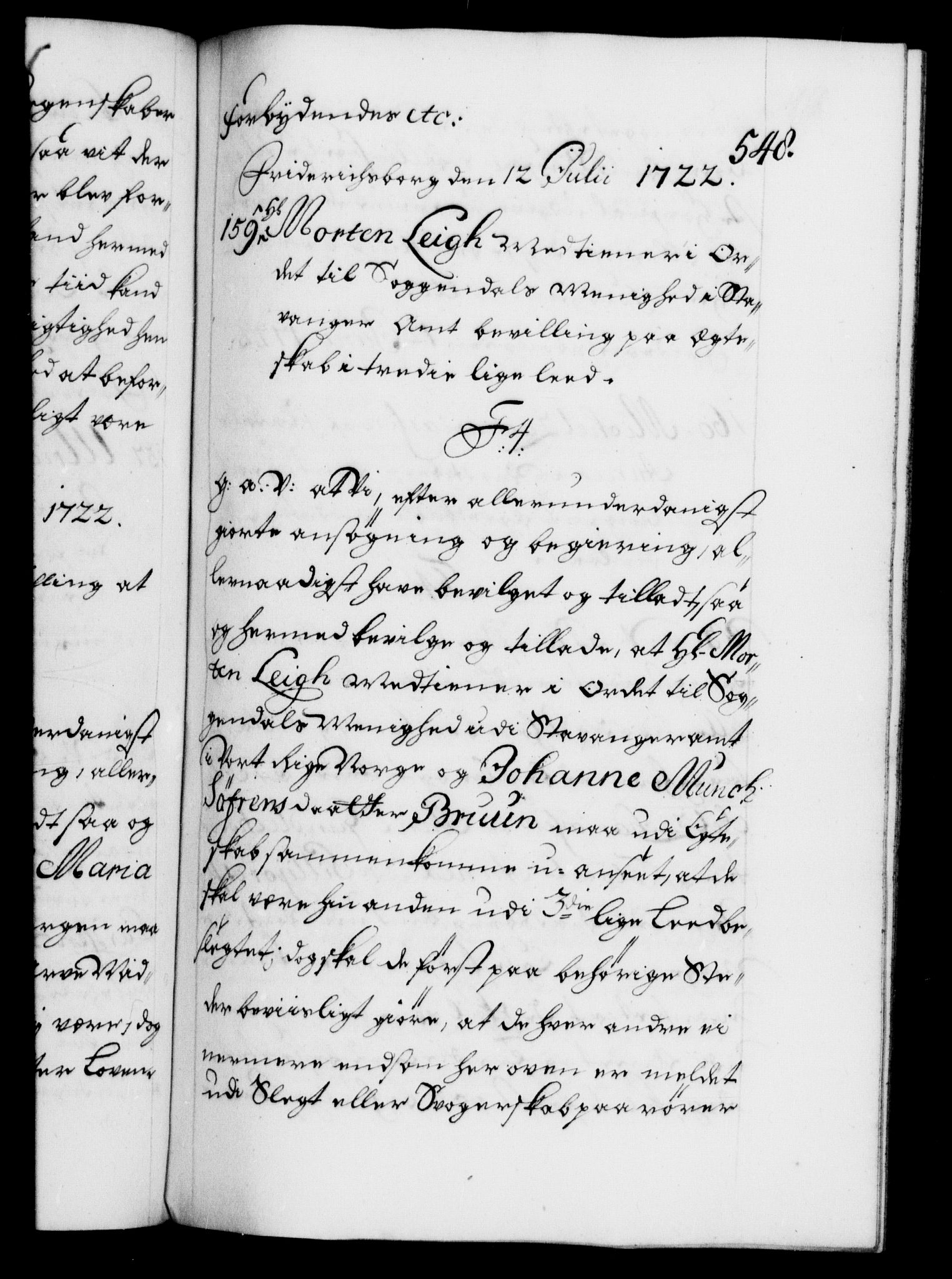 Danske Kanselli 1572-1799, RA/EA-3023/F/Fc/Fca/Fcaa/L0023: Norske registre, 1720-1722, p. 548a