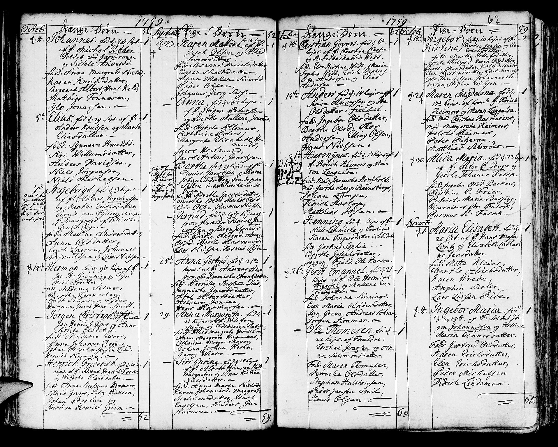 Korskirken sokneprestembete, AV/SAB-A-76101/H/Haa/L0005: Parish register (official) no. A 5, 1751-1789, p. 62