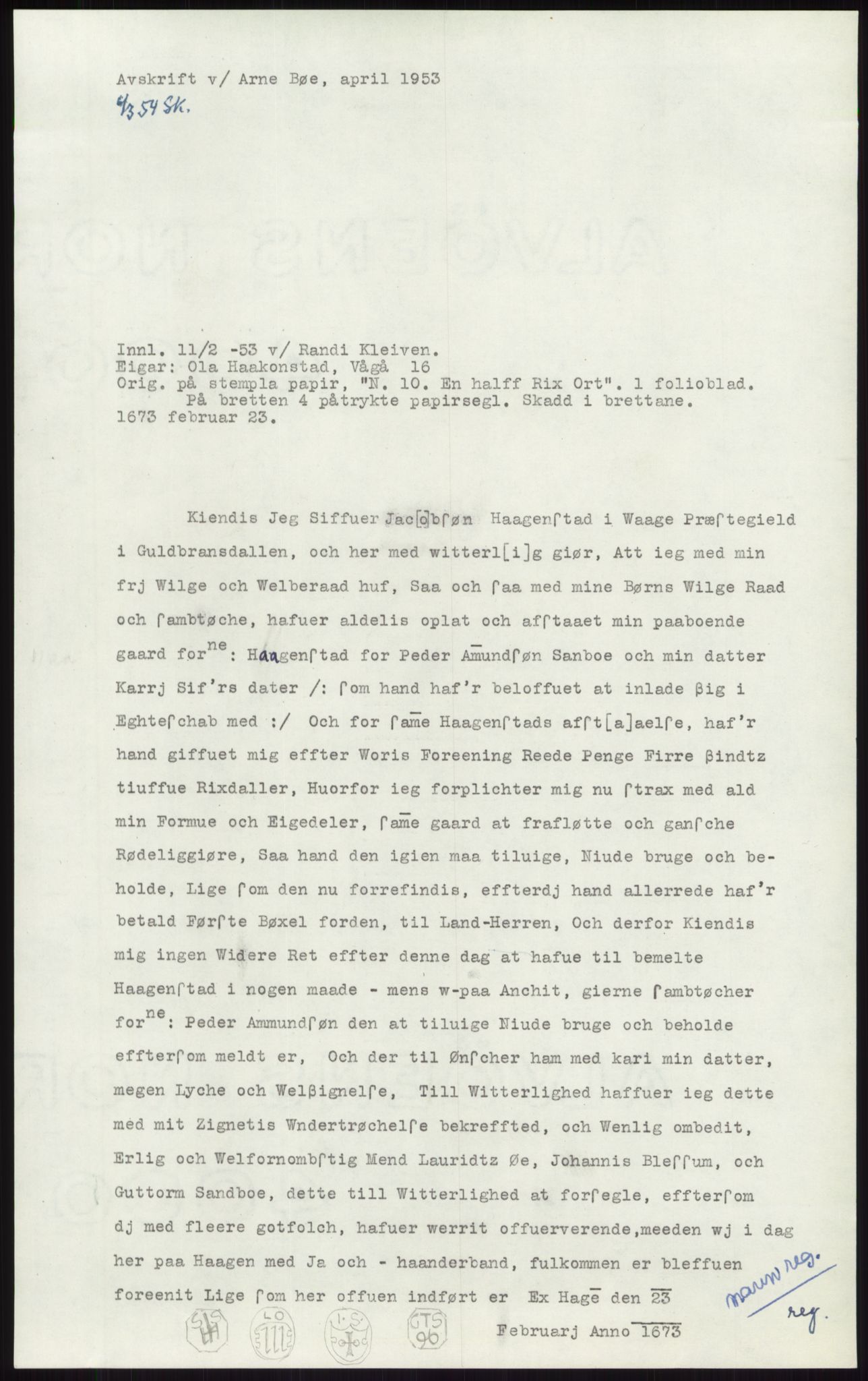 Samlinger til kildeutgivelse, Diplomavskriftsamlingen, AV/RA-EA-4053/H/Ha, p. 2577