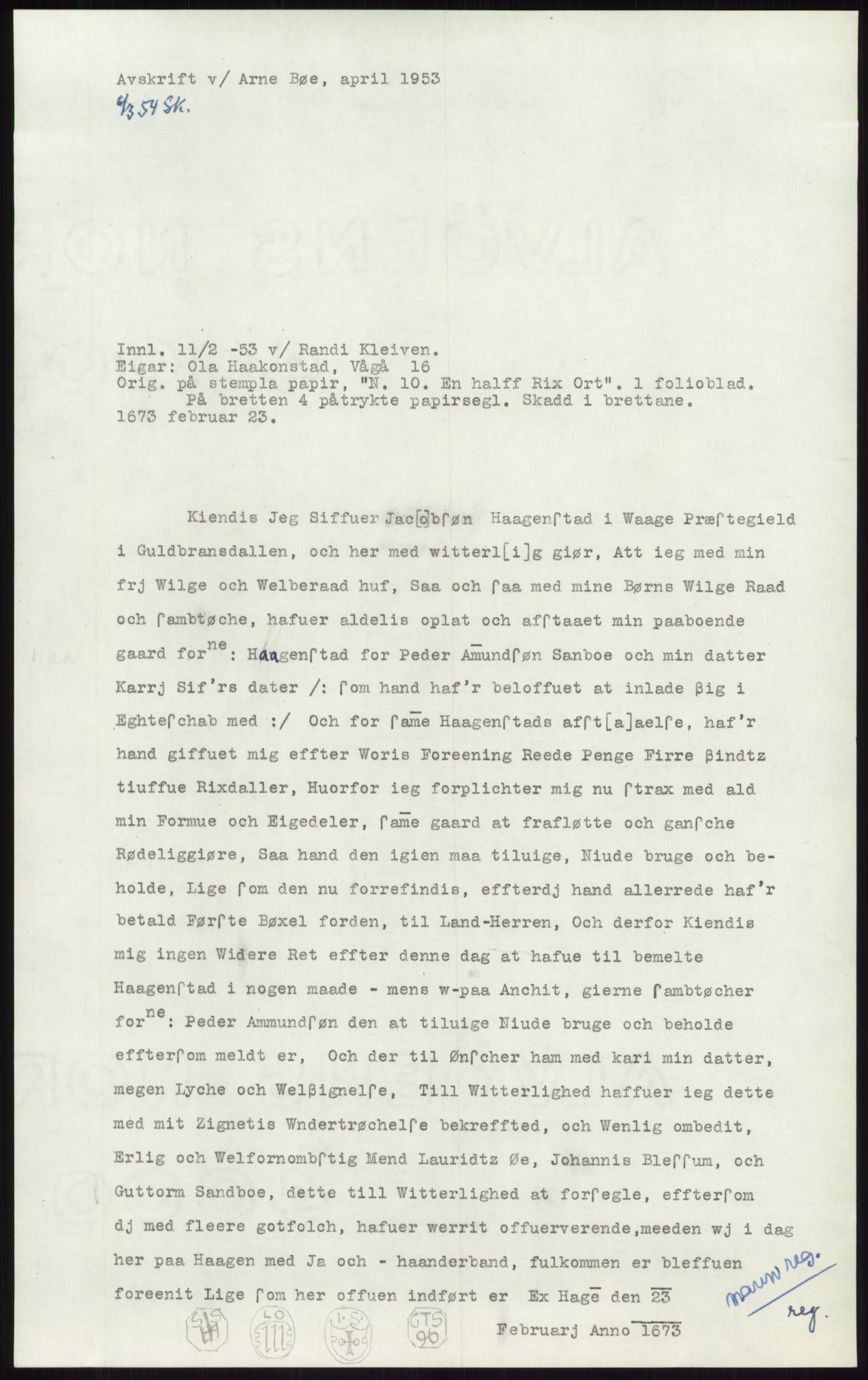 Samlinger til kildeutgivelse, Diplomavskriftsamlingen, RA/EA-4053/H/Ha, p. 2577