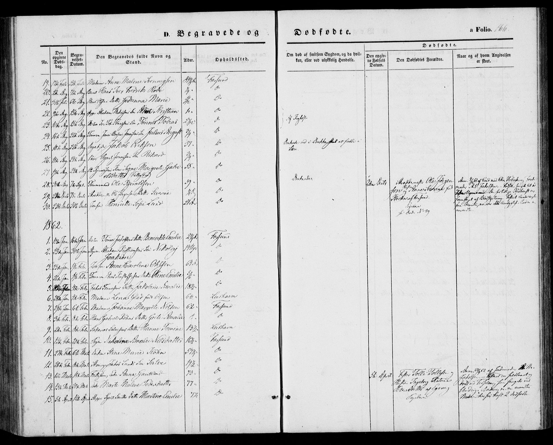 Farsund sokneprestkontor, SAK/1111-0009/F/Fa/L0004: Parish register (official) no. A 4, 1847-1863, p. 166