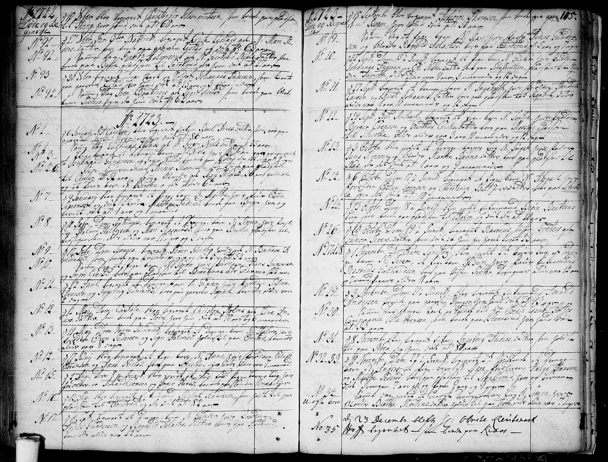 Skiptvet prestekontor Kirkebøker, SAO/A-20009/F/Fa/L0002: Parish register (official) no. 2, 1734-1759, p. 105