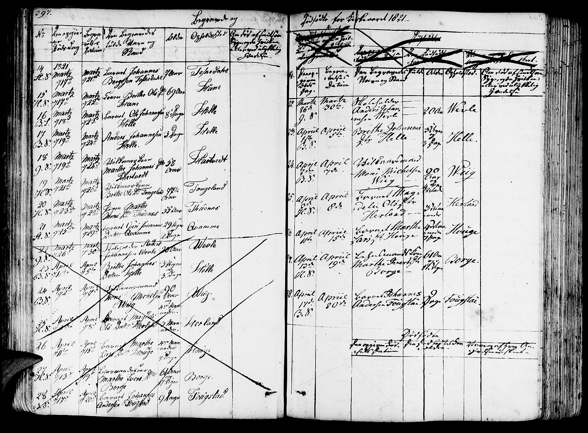Haus sokneprestembete, SAB/A-75601/H/Haa: Parish register (official) no. A 13, 1821-1827, p. 297