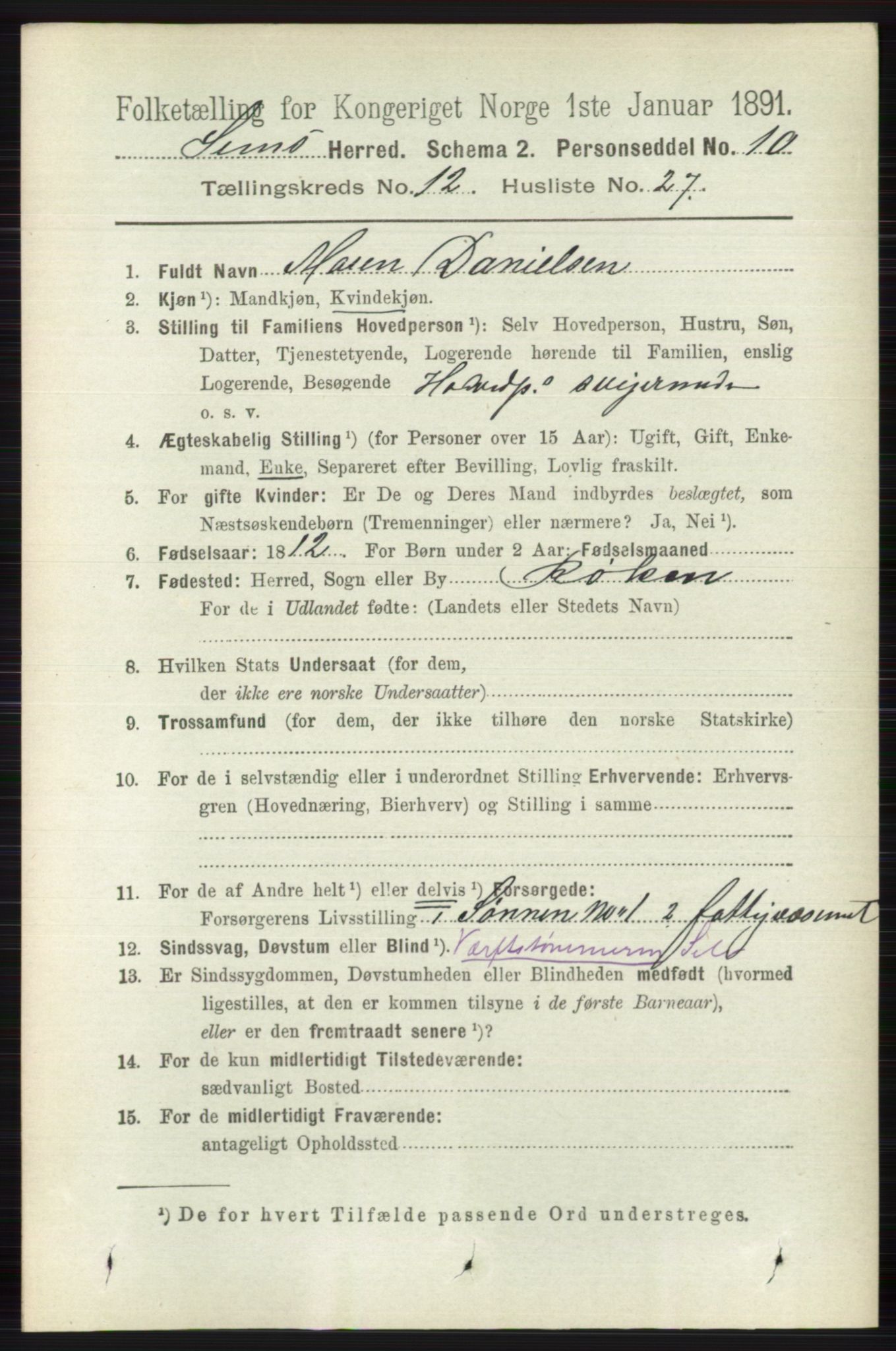 RA, 1891 census for 0721 Sem, 1891, p. 5962