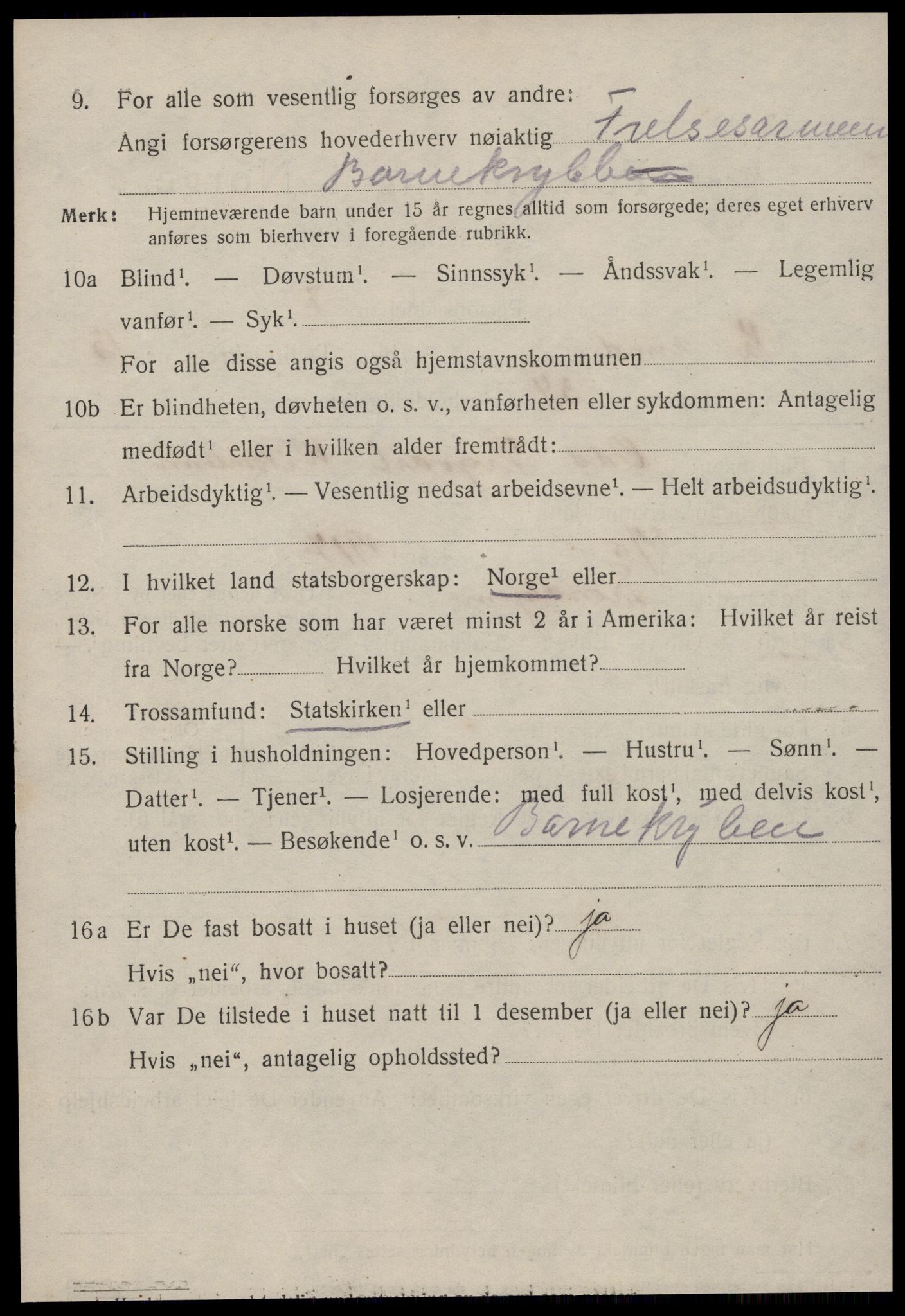 SAT, 1920 census for Kristiansund, 1920, p. 27492