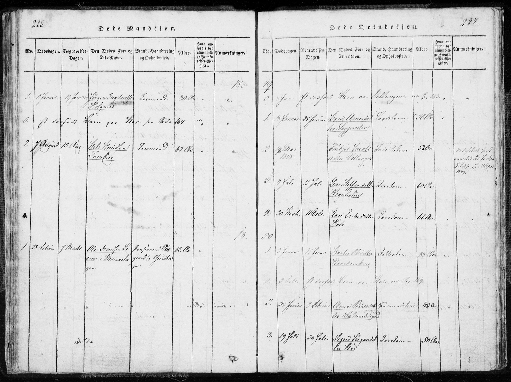 Ministerialprotokoller, klokkerbøker og fødselsregistre - Møre og Romsdal, SAT/A-1454/544/L0571: Parish register (official) no. 544A04, 1818-1853, p. 226-227