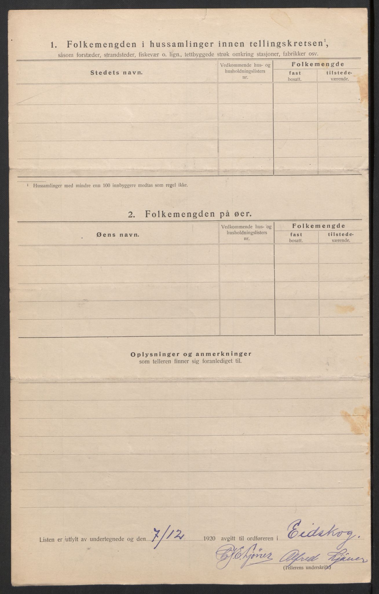 SAH, 1920 census for Eidskog, 1920, p. 9