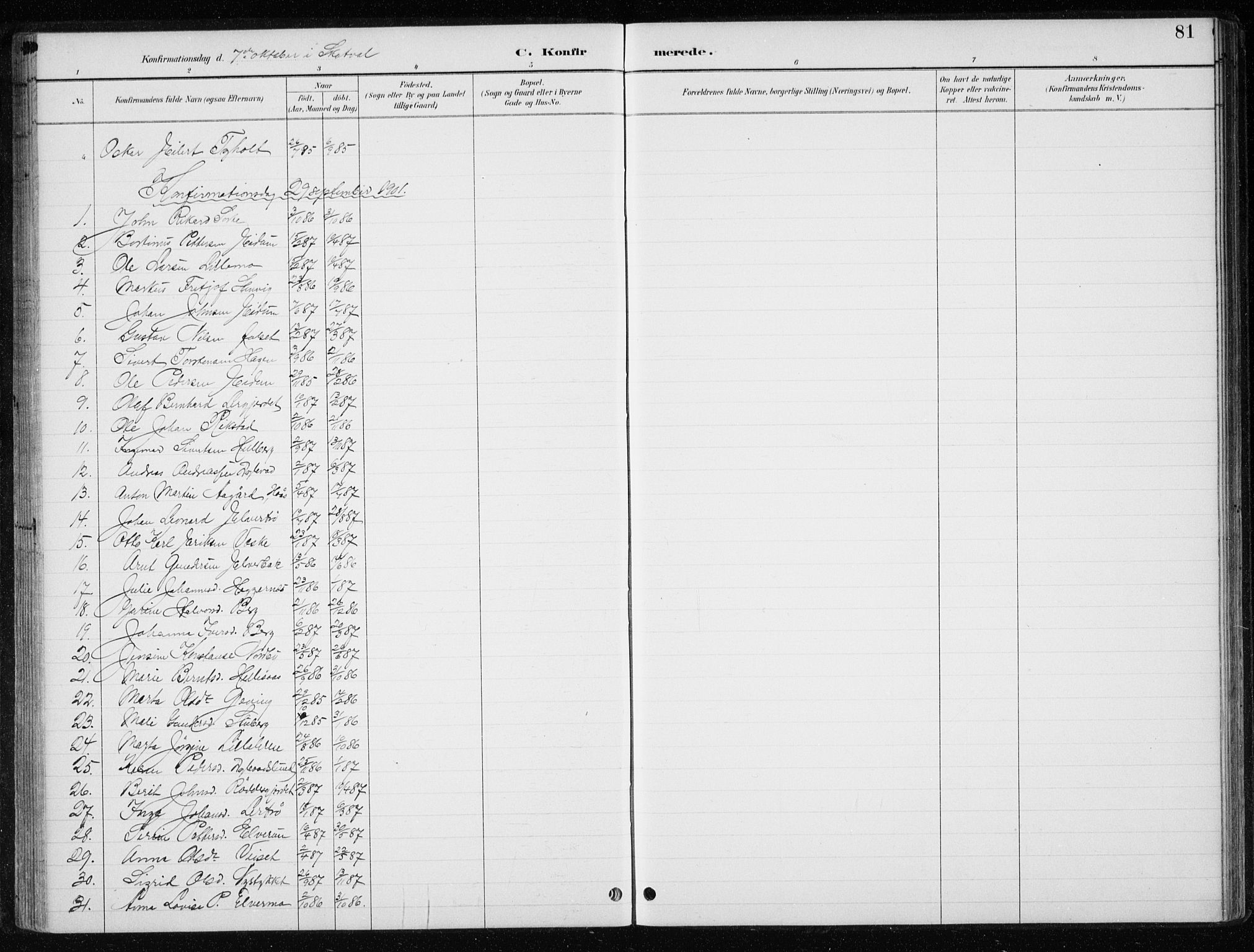 Ministerialprotokoller, klokkerbøker og fødselsregistre - Nord-Trøndelag, SAT/A-1458/710/L0096: Parish register (copy) no. 710C01, 1892-1925, p. 81