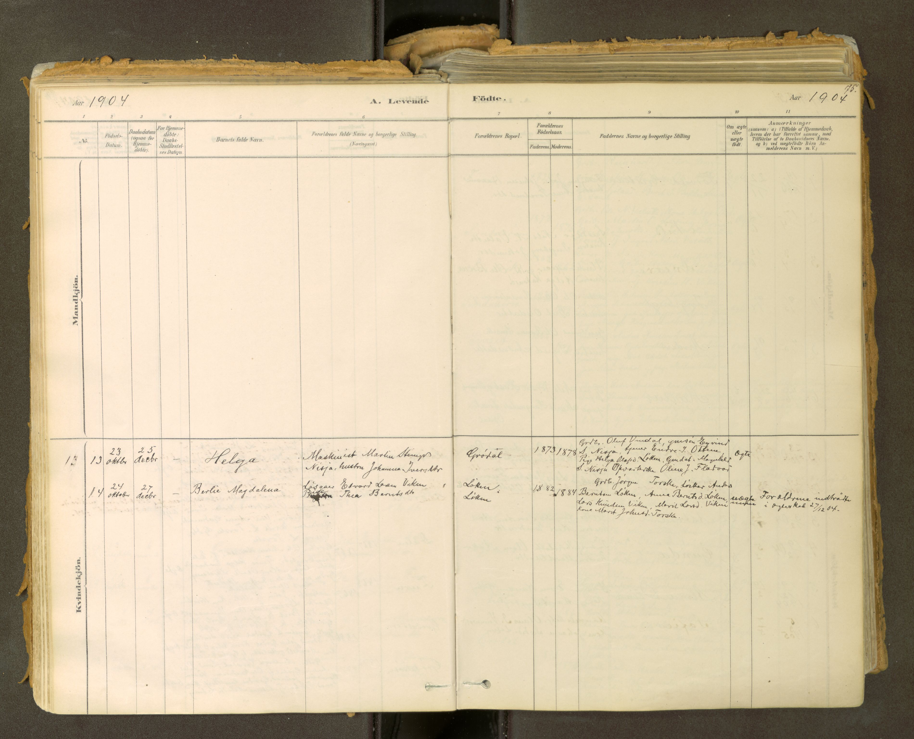Sunndal sokneprestkontor, SAT/A-1085/1/I/I1/I1a: Parish register (official) no. 2, 1877-1914, p. 75