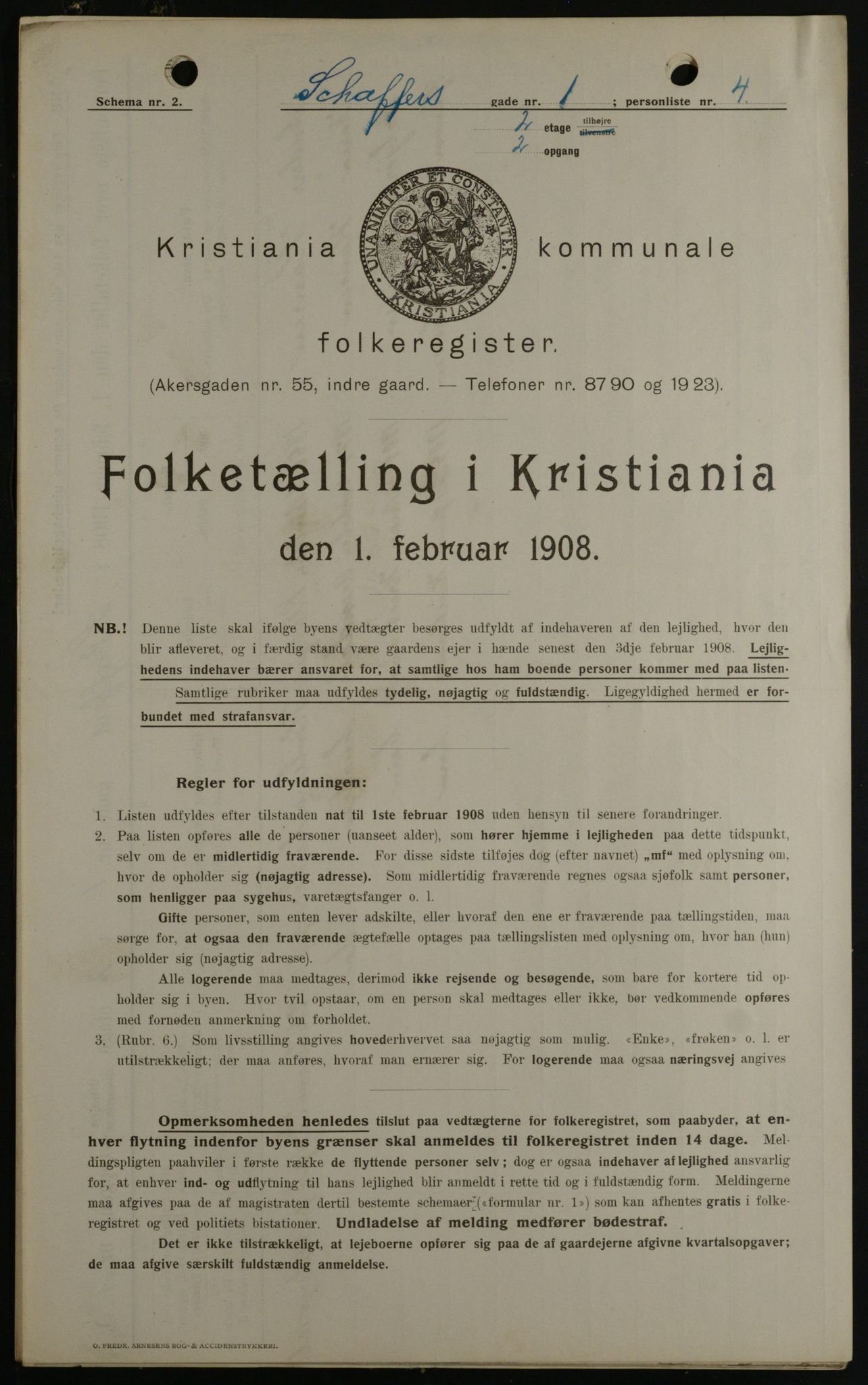 OBA, Municipal Census 1908 for Kristiania, 1908, p. 83663