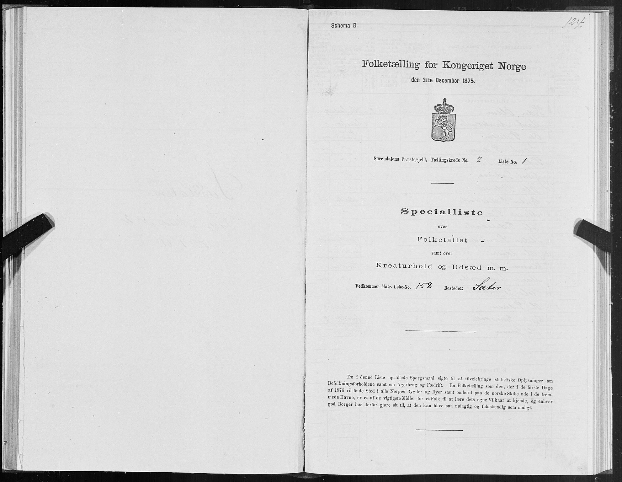 SAT, 1875 census for 1566P Surnadal, 1875, p. 1124