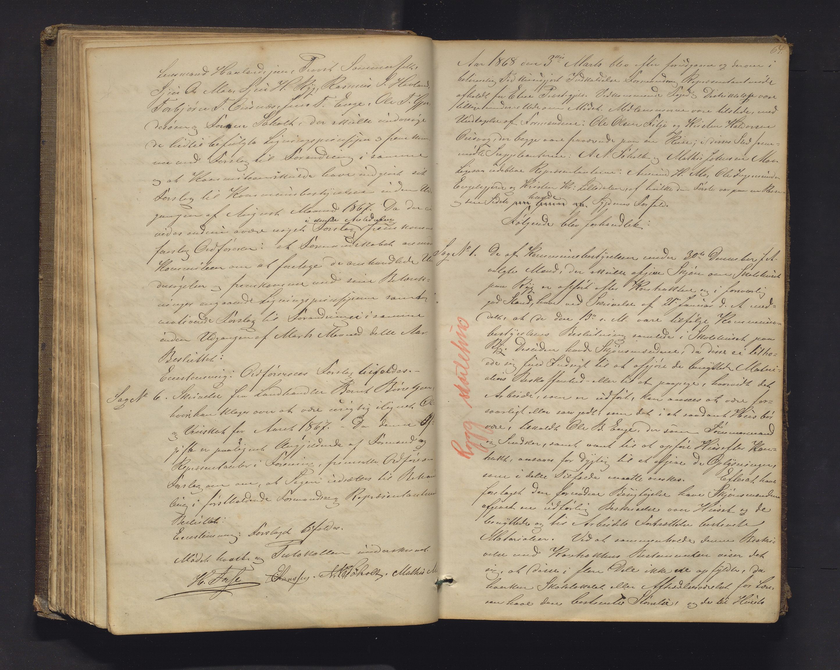Etne kommune. Formannskapet, IKAH/1211-021/A/Aa/L0002: Møtebok for formannskap og heradsstyre, 1861-1884, p. 64