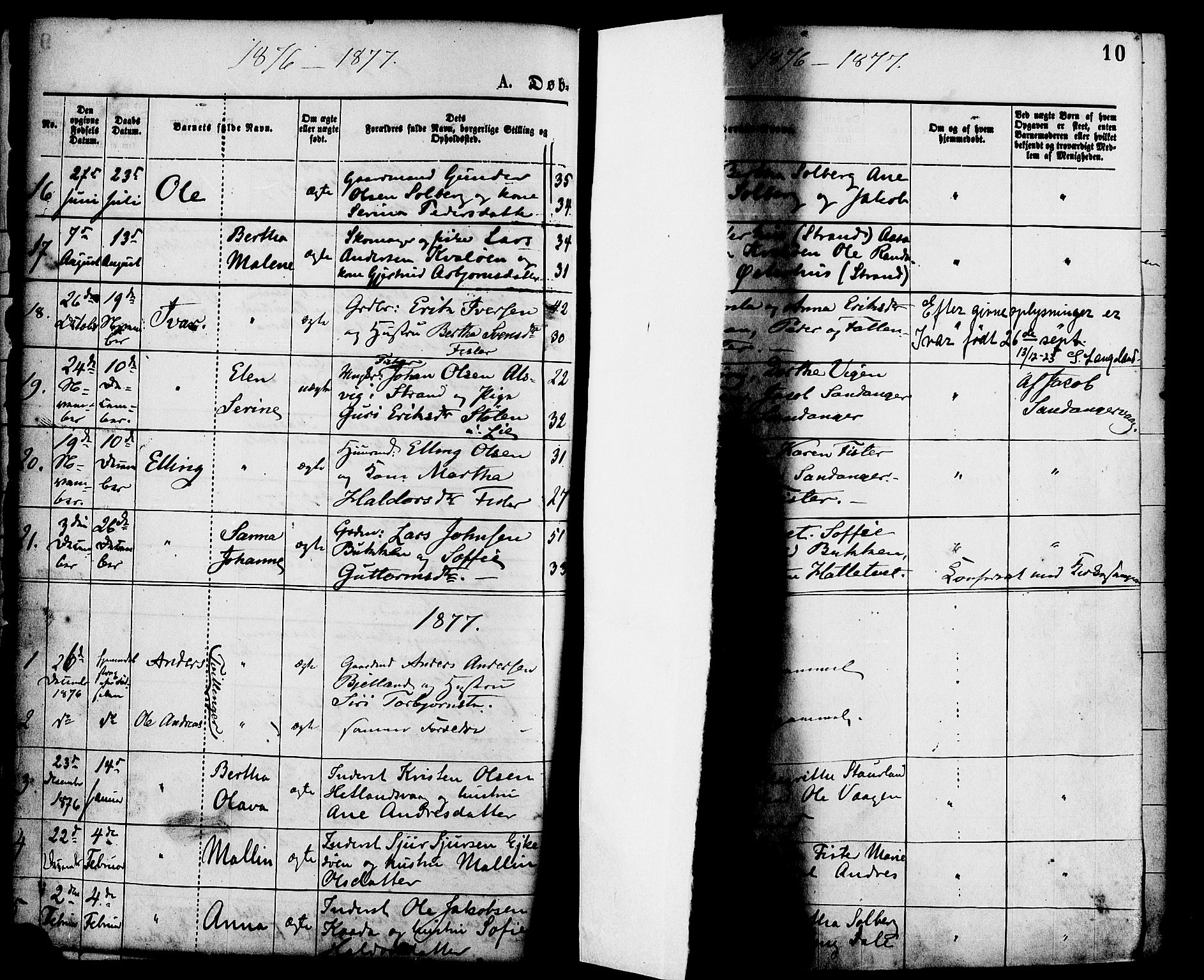 Hjelmeland sokneprestkontor, AV/SAST-A-101843/01/IV/L0013: Parish register (official) no. A 13, 1872-1886, p. 10