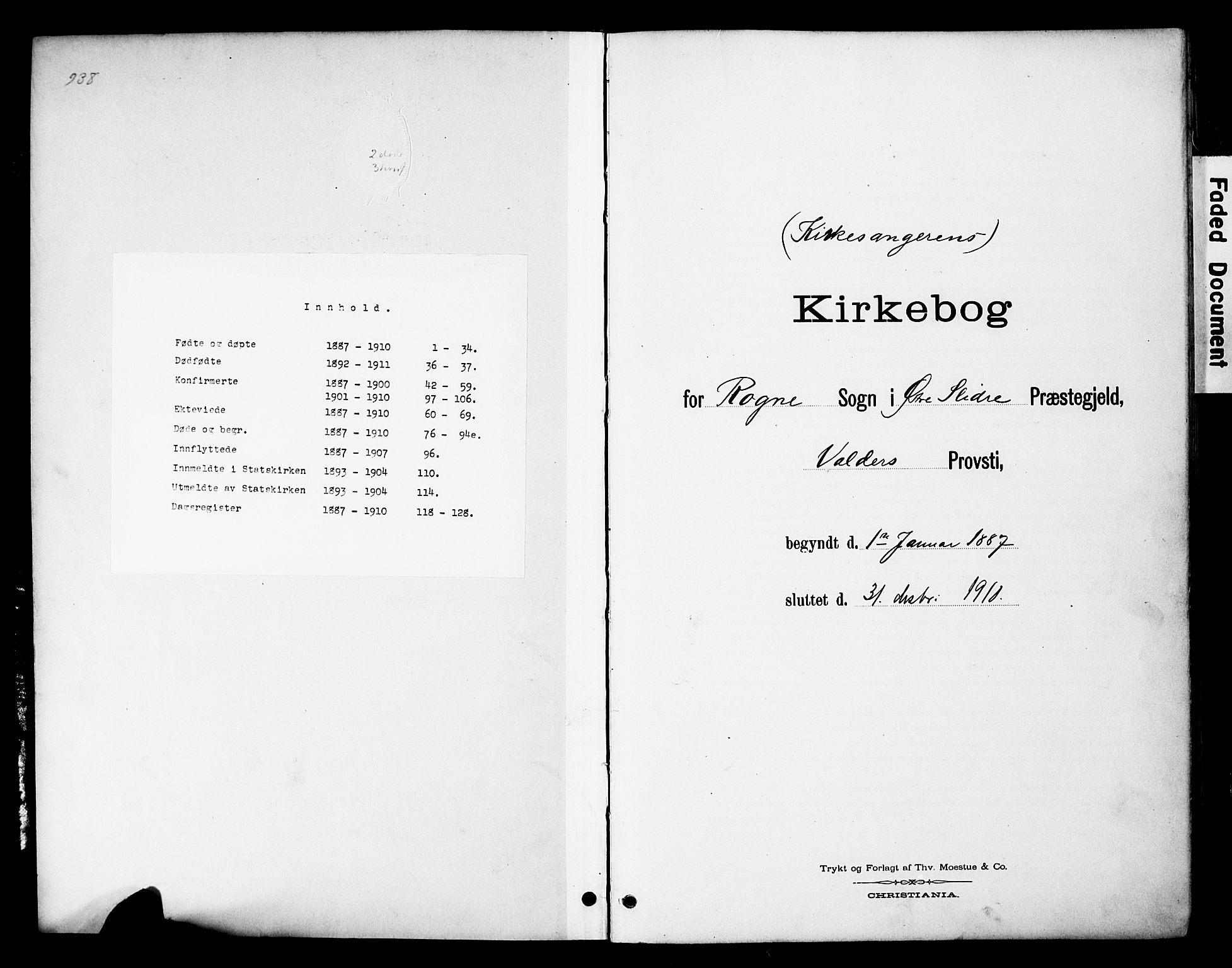 Øystre Slidre prestekontor, AV/SAH-PREST-138/H/Ha/Hab/L0005: Parish register (copy) no. 5, 1887-1910