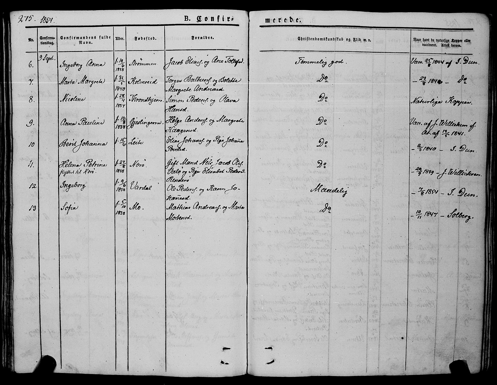 Ministerialprotokoller, klokkerbøker og fødselsregistre - Nord-Trøndelag, SAT/A-1458/773/L0614: Parish register (official) no. 773A05, 1831-1856, p. 275
