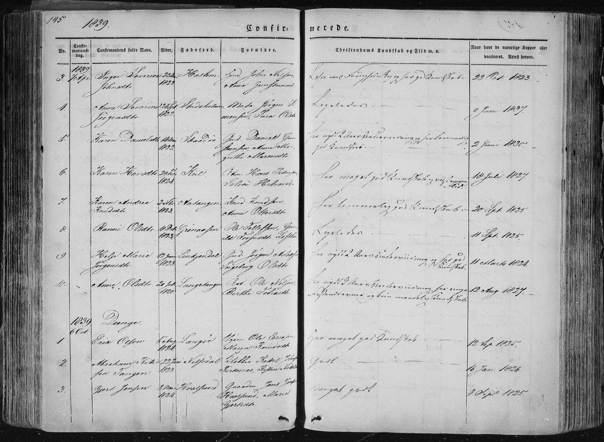 Sannidal kirkebøker, SAKO/A-296/F/Fa/L0007: Parish register (official) no. 7, 1831-1854, p. 145