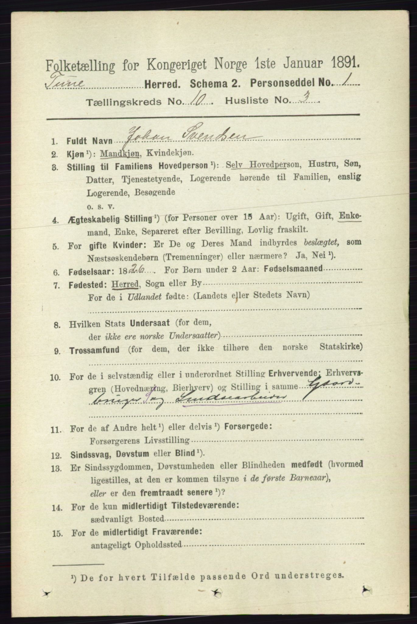 RA, 1891 census for 0130 Tune, 1891, p. 6571