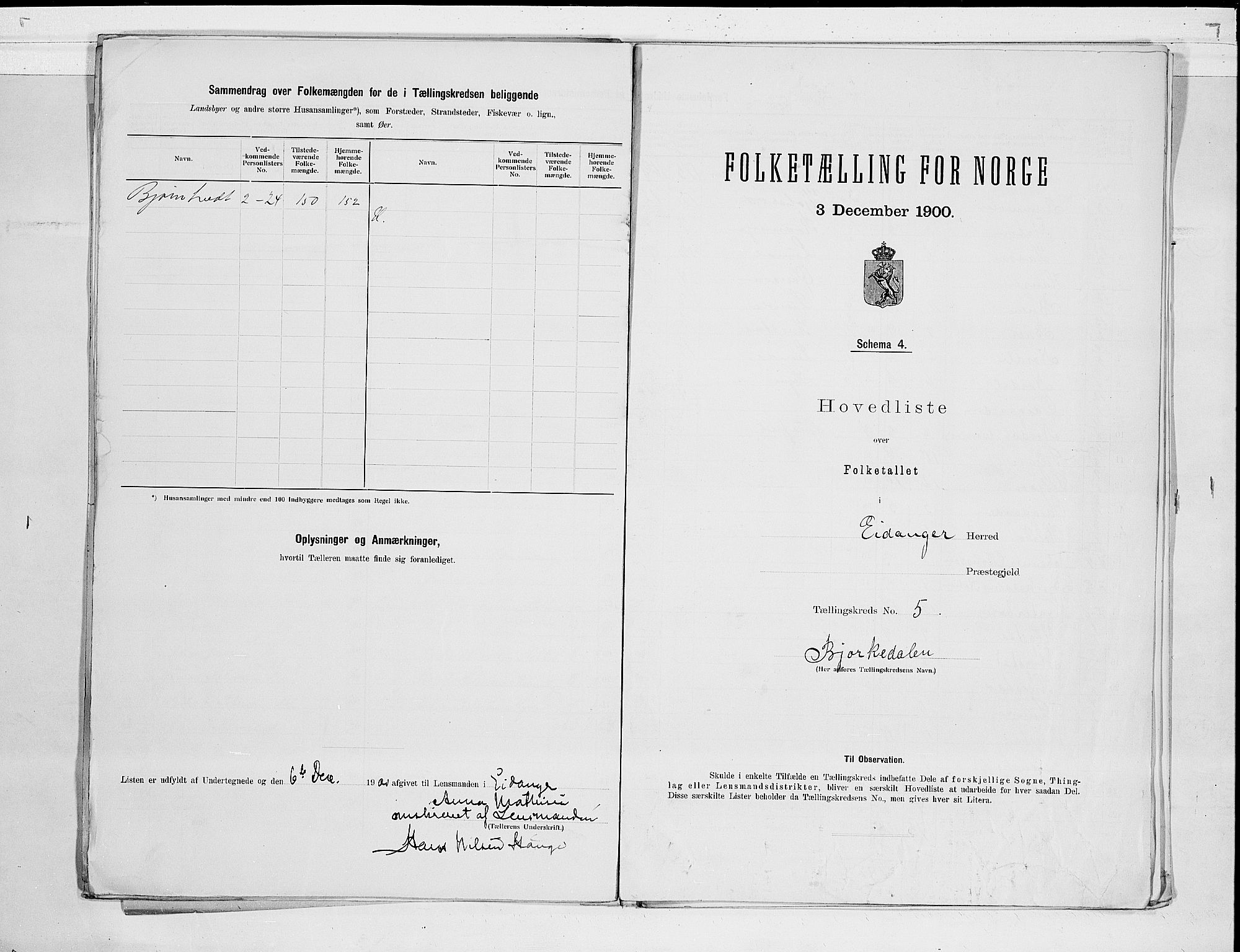 SAKO, 1900 census for Eidanger, 1900, p. 16