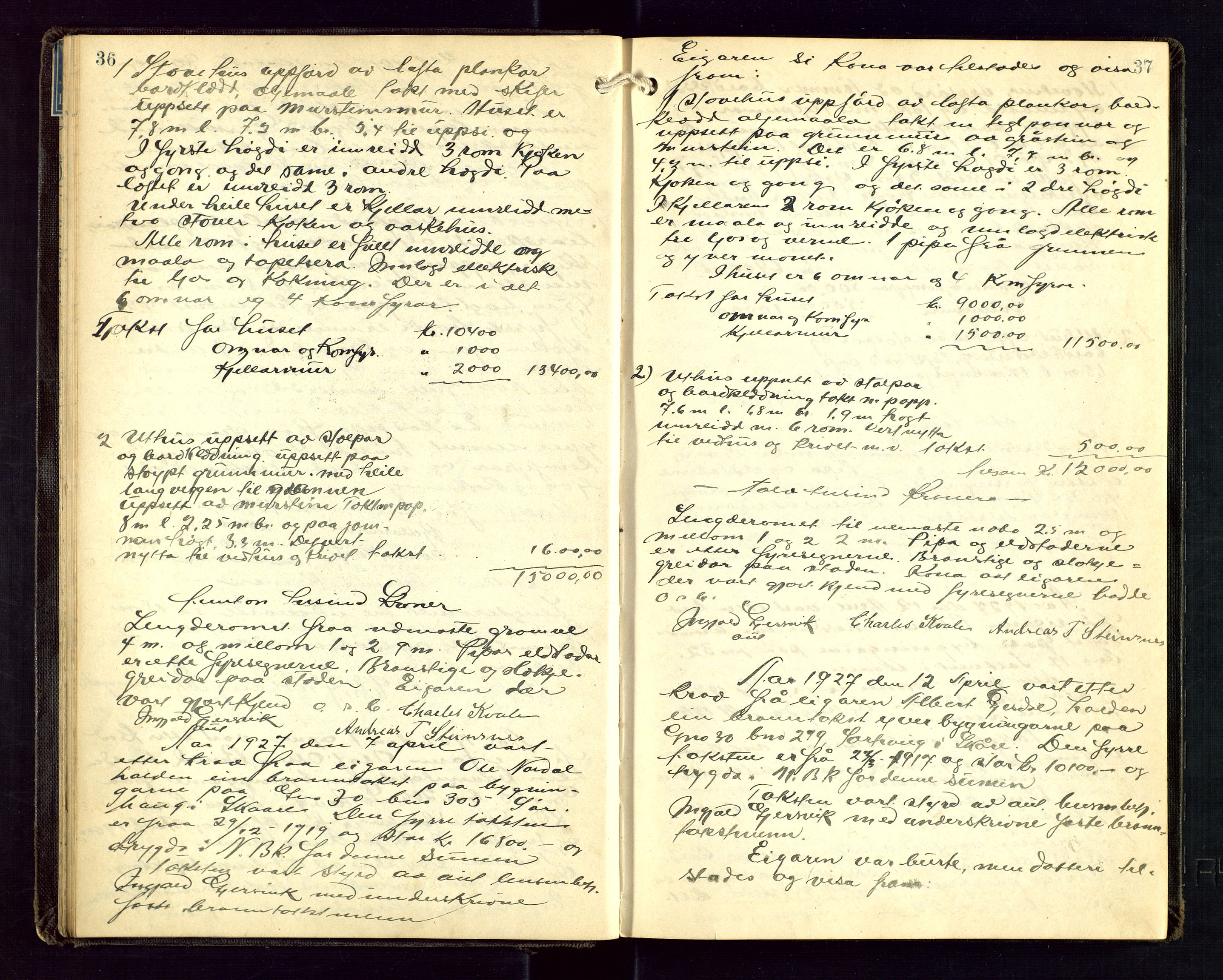 Torvestad lensmannskontor, AV/SAST-A-100307/1/Goa/L0004: "Brandtakstsprotokoll for lensmannen i Torvastad", 1925-1934, p. 36-37