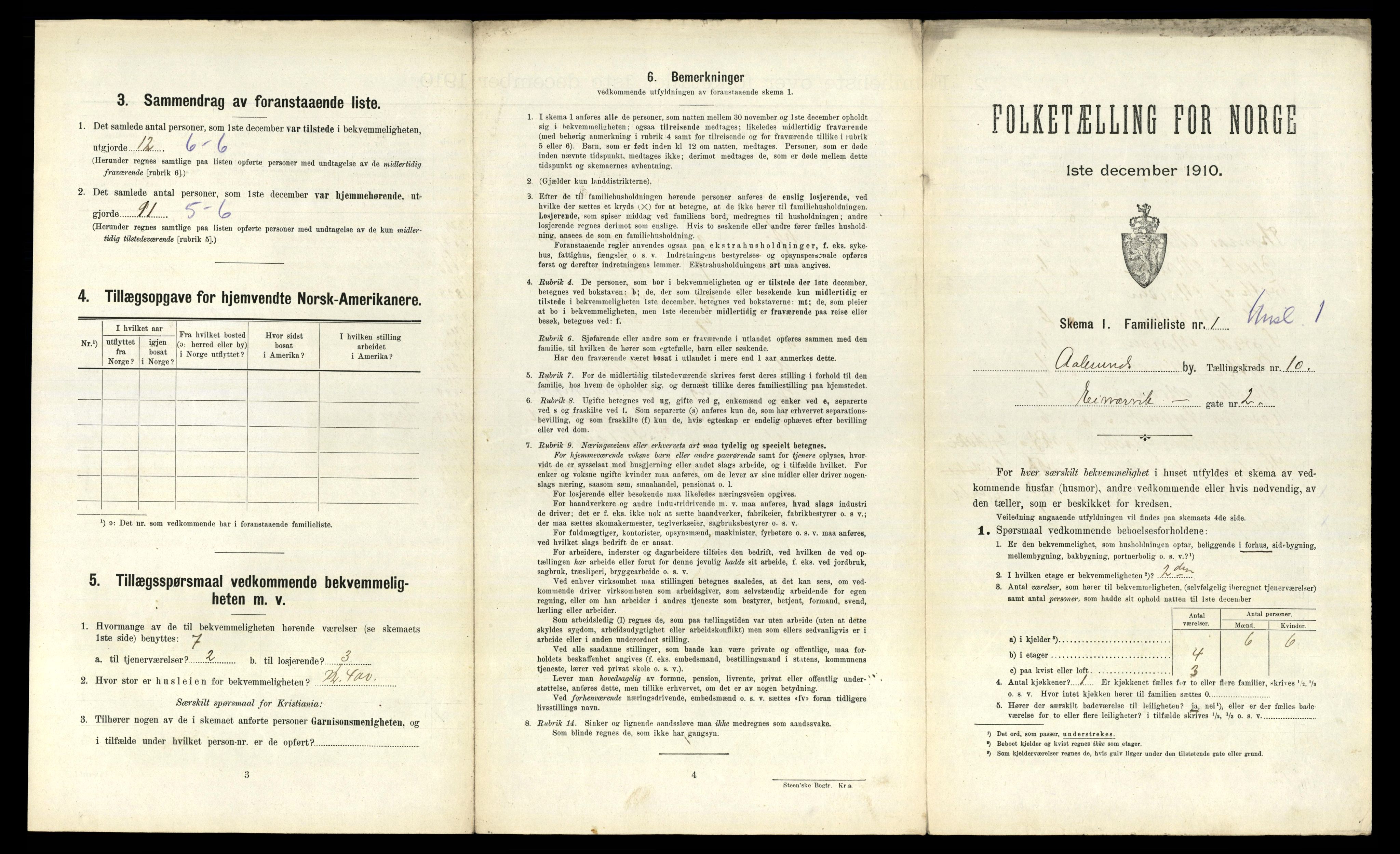 RA, 1910 census for Ålesund, 1910, p. 3711