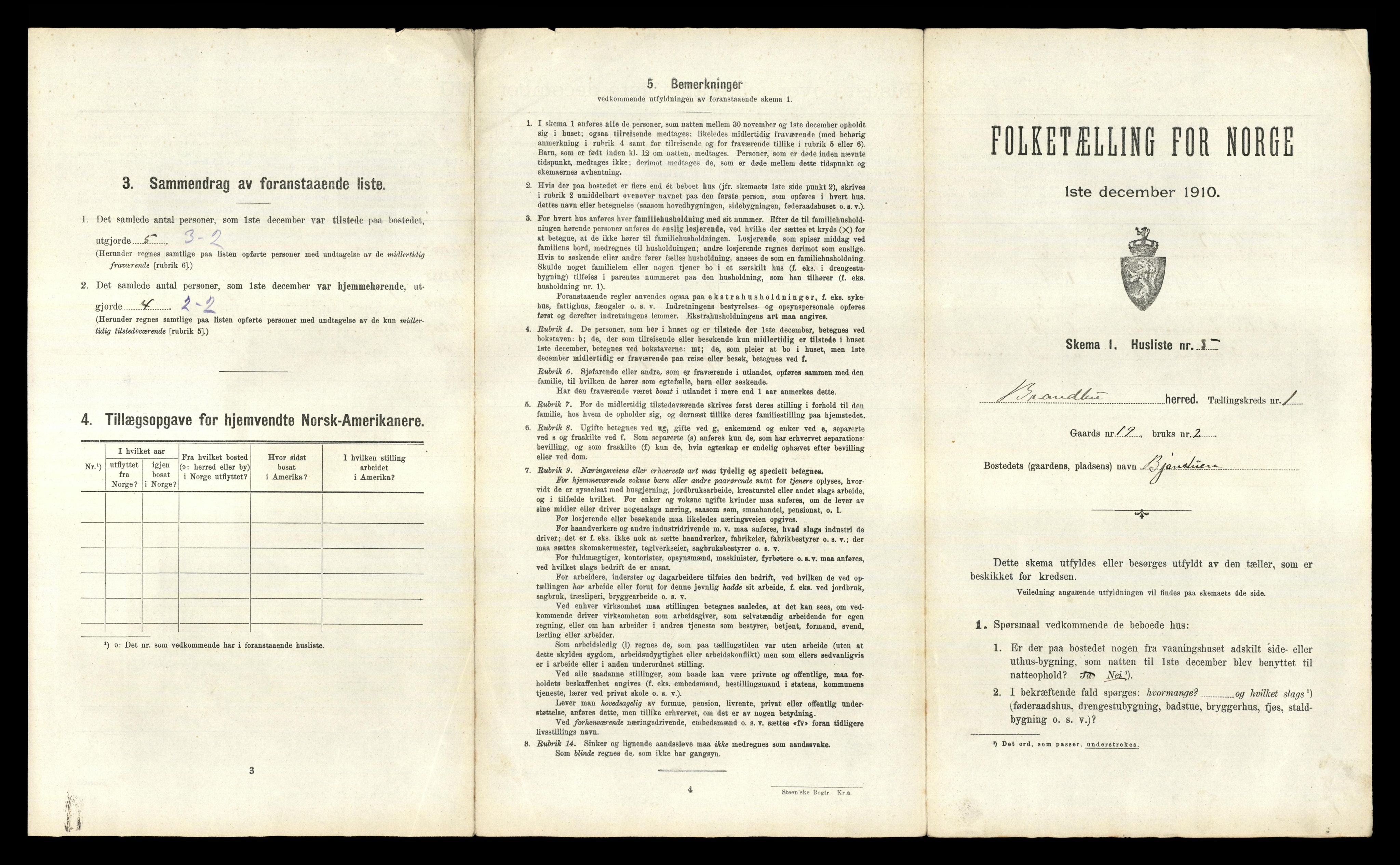 RA, 1910 census for Brandbu, 1910, p. 40