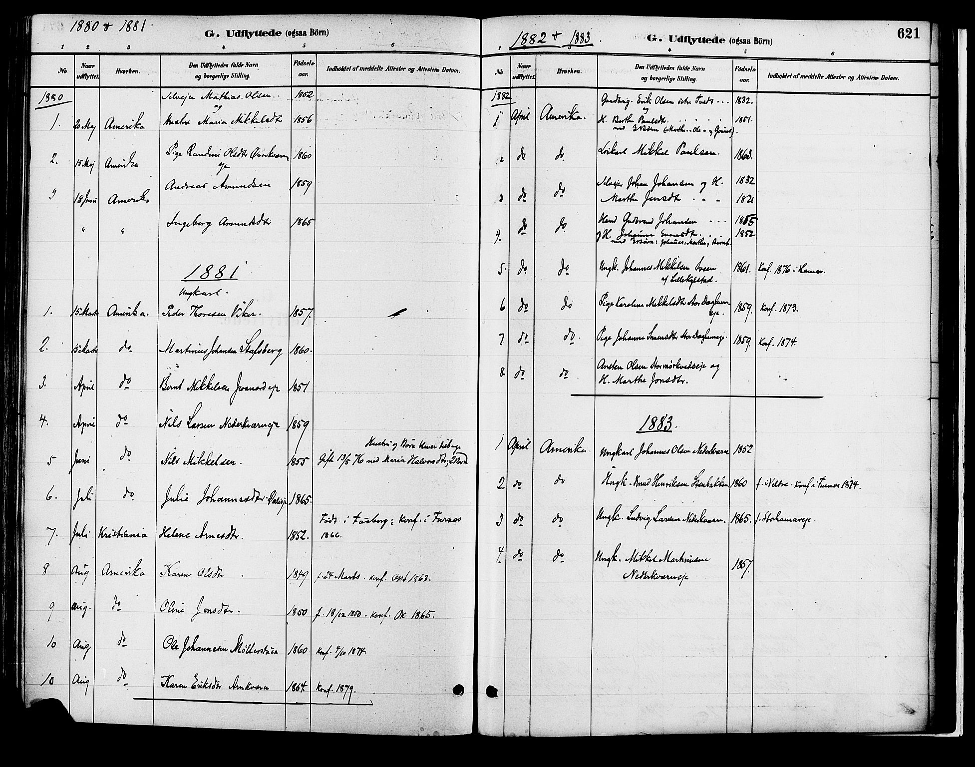 Vang prestekontor, Hedmark, AV/SAH-PREST-008/H/Ha/Haa/L0018B: Parish register (official) no. 18B, 1880-1906, p. 621