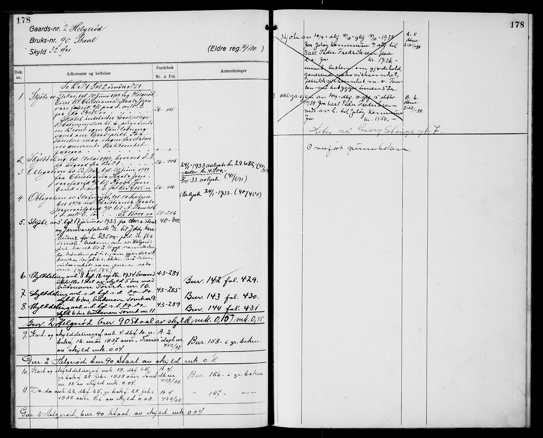 Moss sorenskriveri, AV/SAO-A-10168: Mortgage register no. XI 2, 1836-1960, p. 178