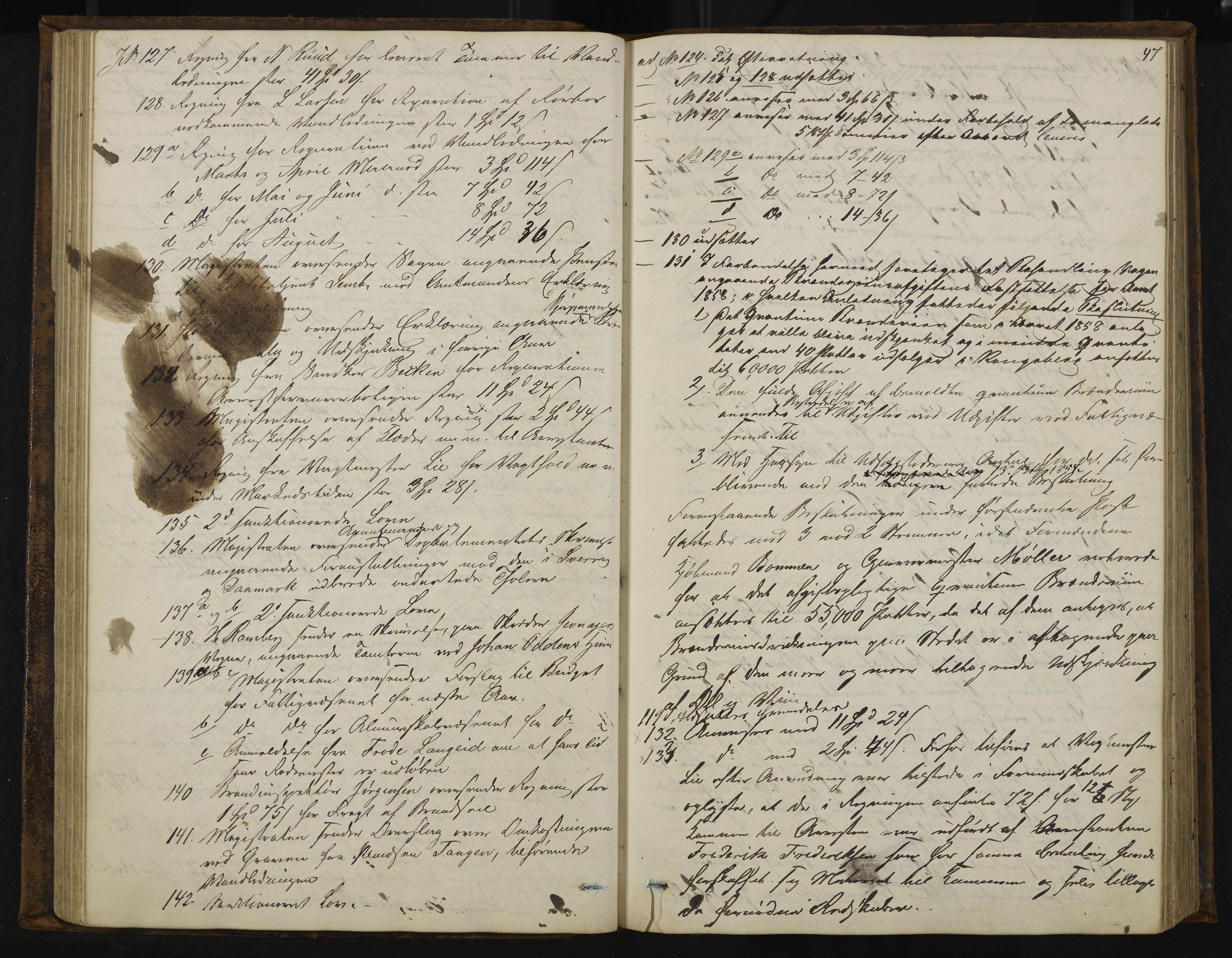 Kongsberg formannskap og sentraladministrasjon, IKAK/0604021-1/A/L0003: Møtebok med register, 1856-1861, p. 47