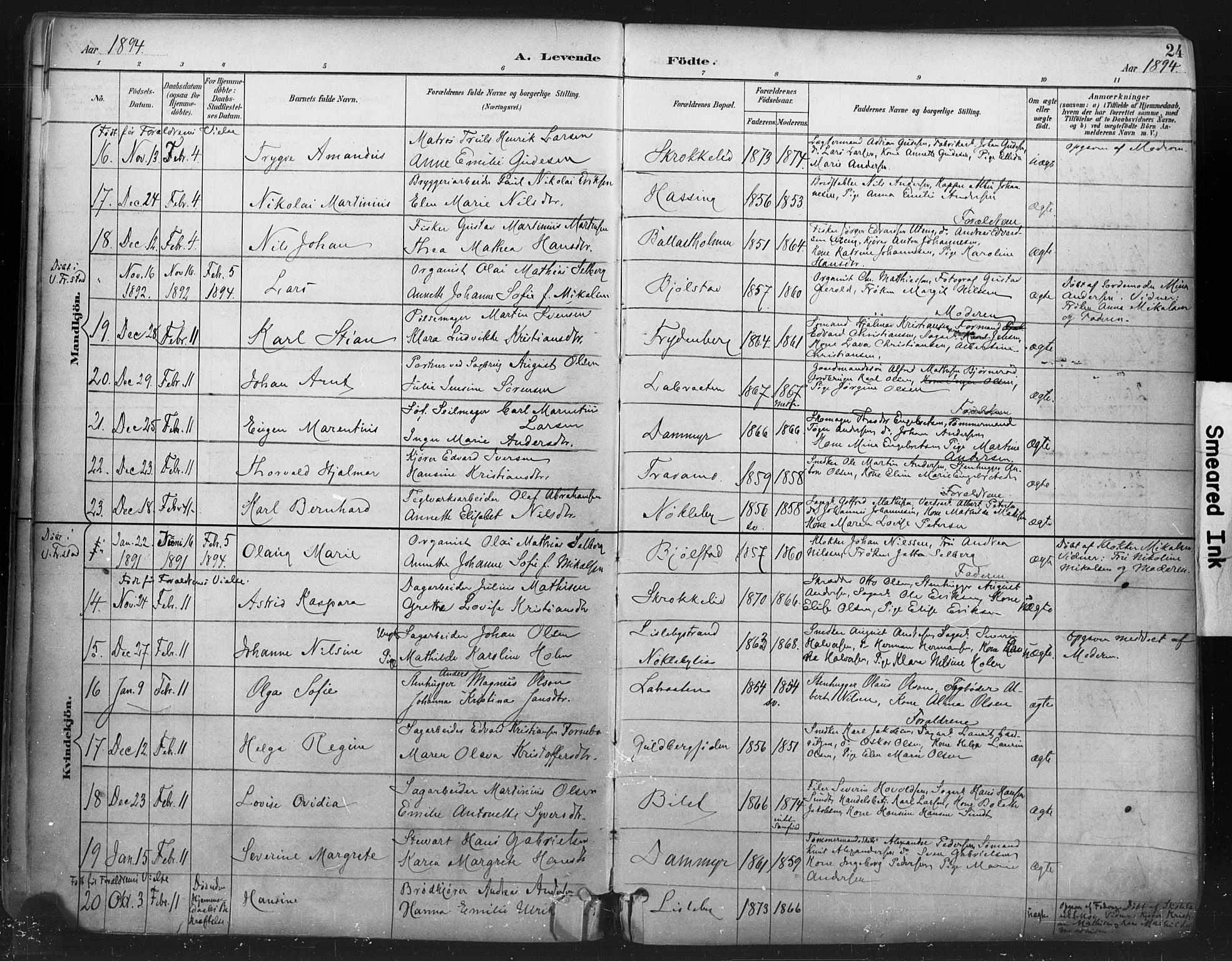 Glemmen prestekontor Kirkebøker, SAO/A-10908/F/Fa/L0013: Parish register (official) no. 13, 1892-1907, p. 24