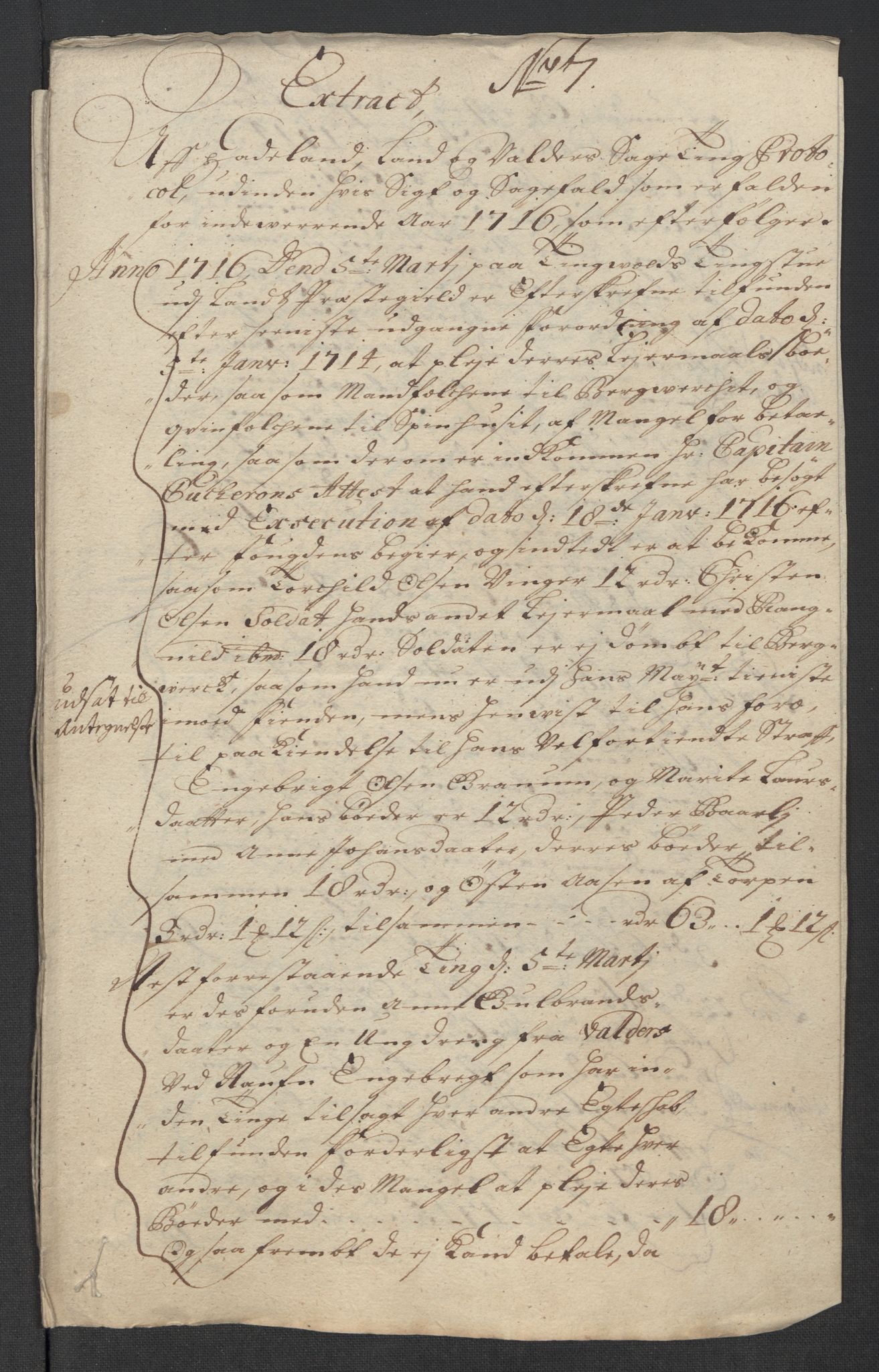 Rentekammeret inntil 1814, Reviderte regnskaper, Fogderegnskap, RA/EA-4092/R18/L1315: Fogderegnskap Hadeland, Toten og Valdres, 1716, p. 303