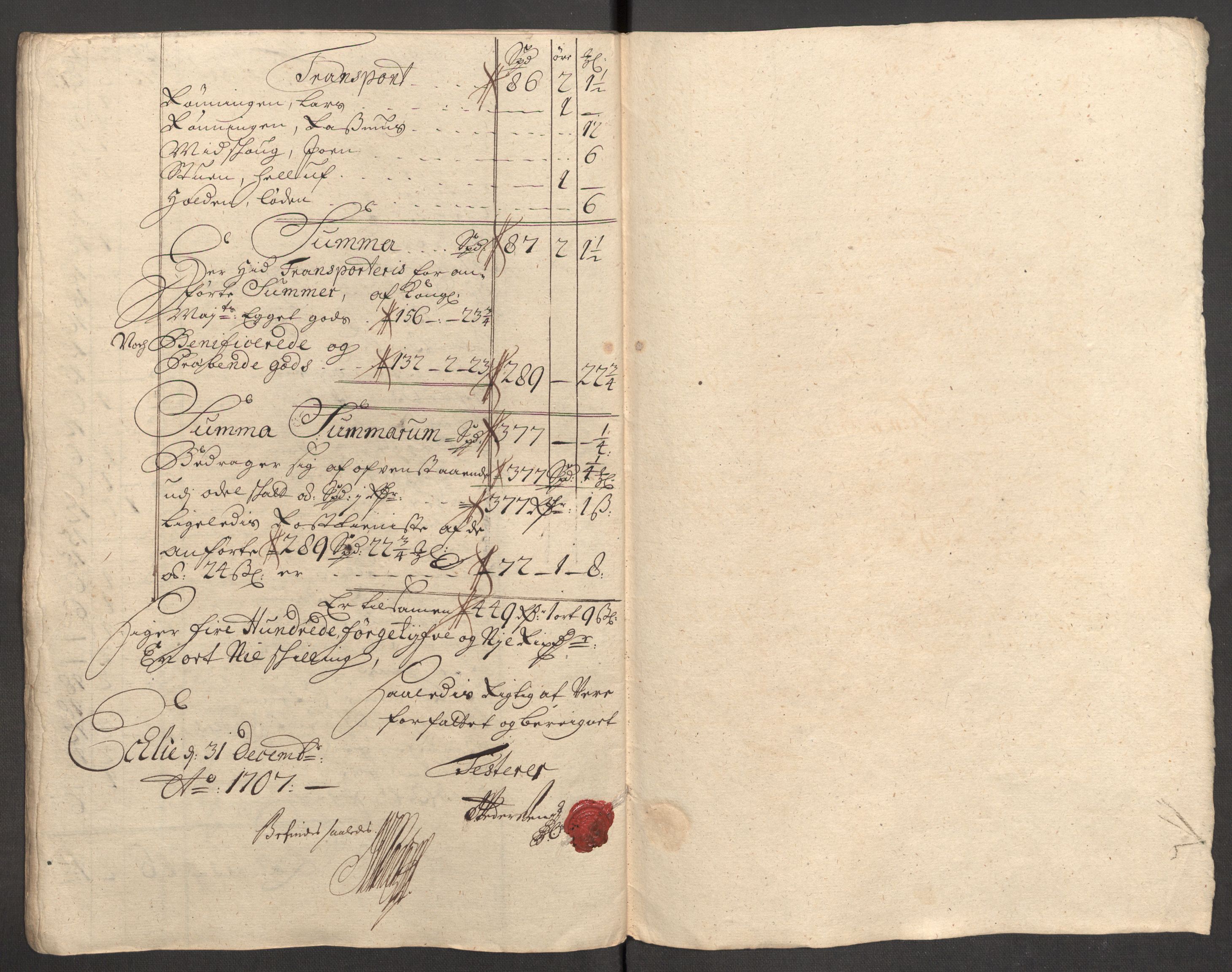 Rentekammeret inntil 1814, Reviderte regnskaper, Fogderegnskap, AV/RA-EA-4092/R60/L3957: Fogderegnskap Orkdal og Gauldal, 1707, p. 387