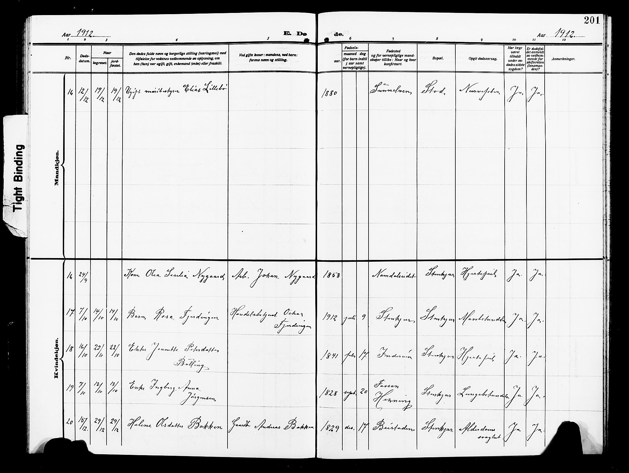 Ministerialprotokoller, klokkerbøker og fødselsregistre - Nord-Trøndelag, SAT/A-1458/739/L0376: Parish register (copy) no. 739C04, 1908-1917, p. 201